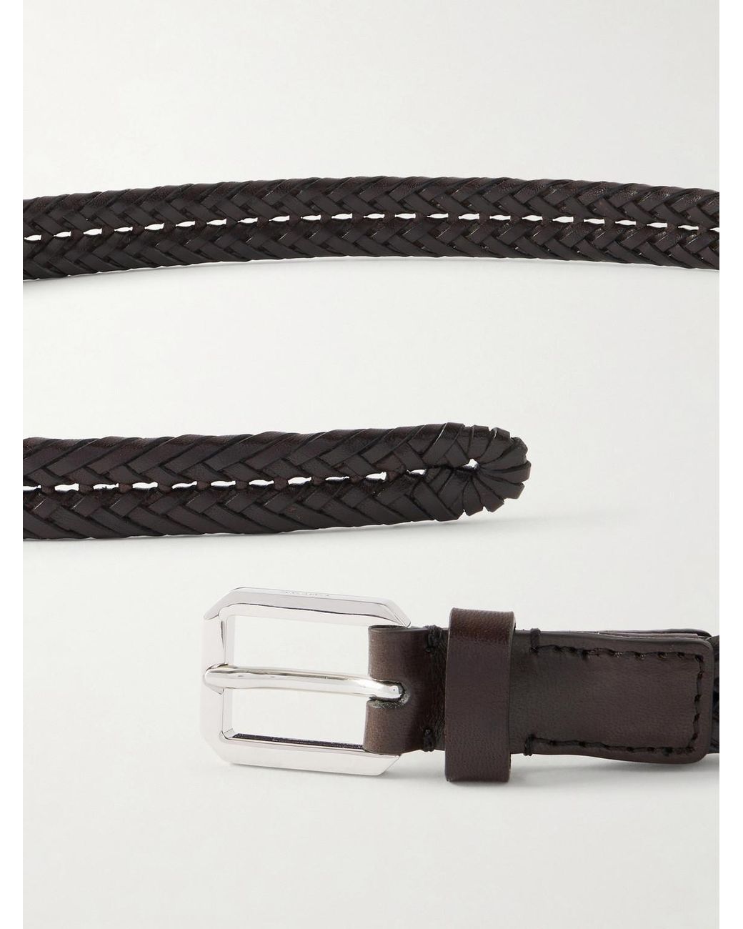 Tom Ford Brown 2cm Woven Leather Belt for men