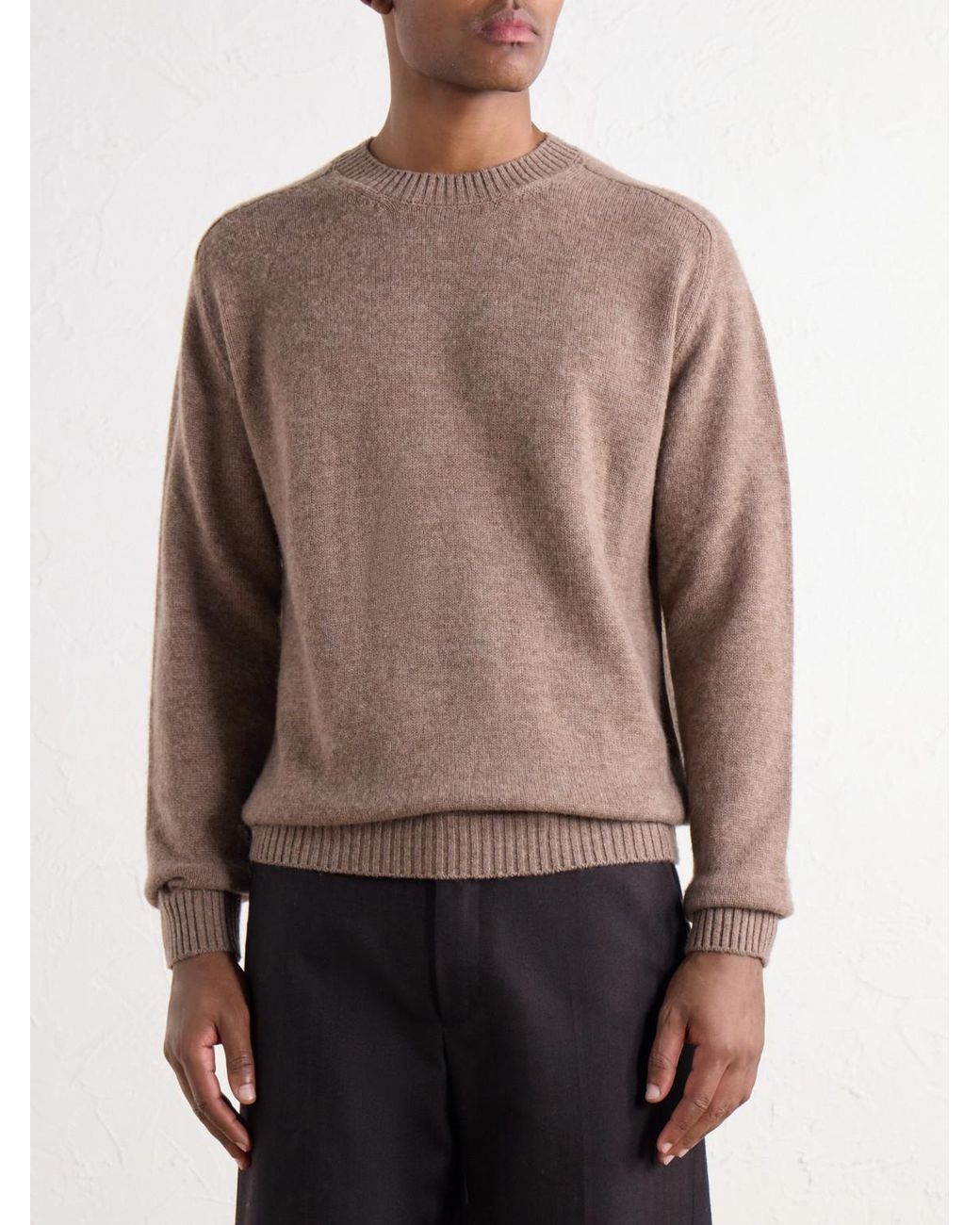 Boglioli Natural Virgin Wool And Cashmere-Blend Sweater for men