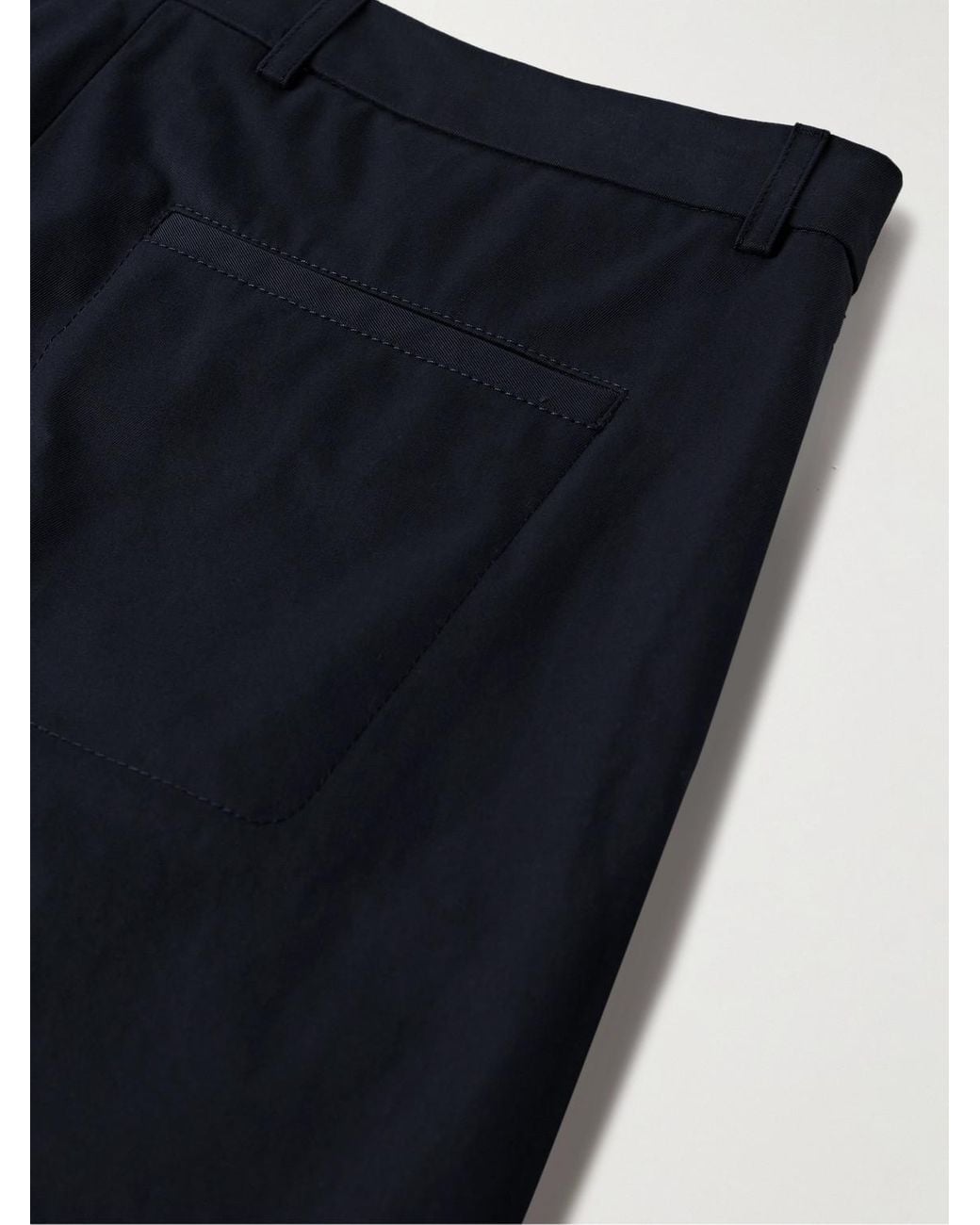 Loro Piana Blue Merse Straight-Leg Cotton-Gabardine Trousers for men