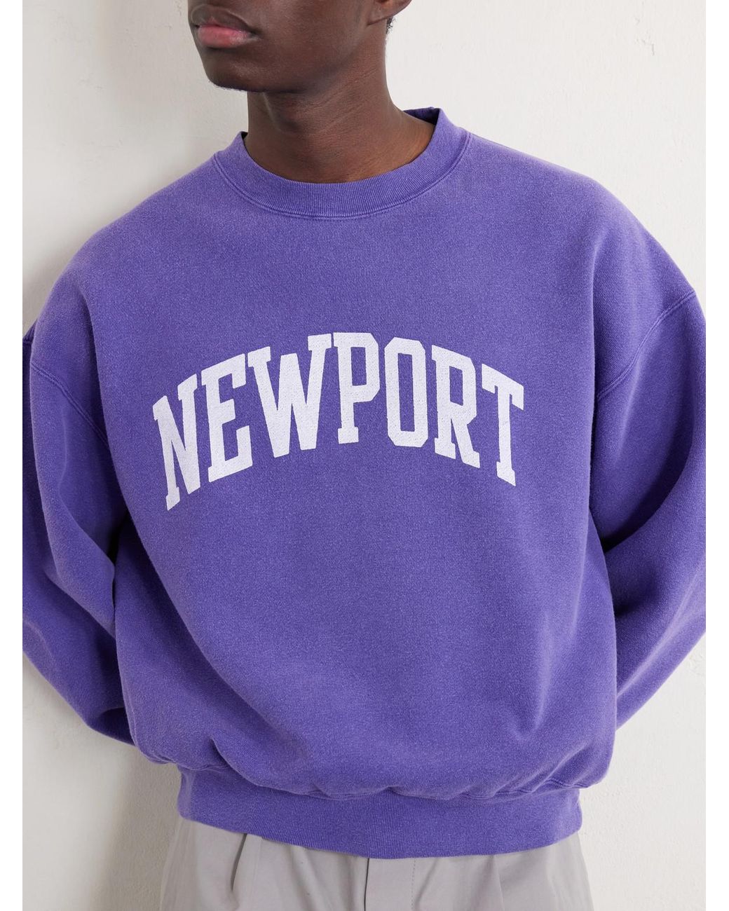 Remi Relief Purple Newport Printed Cotton-jersey Sweatshirt for men