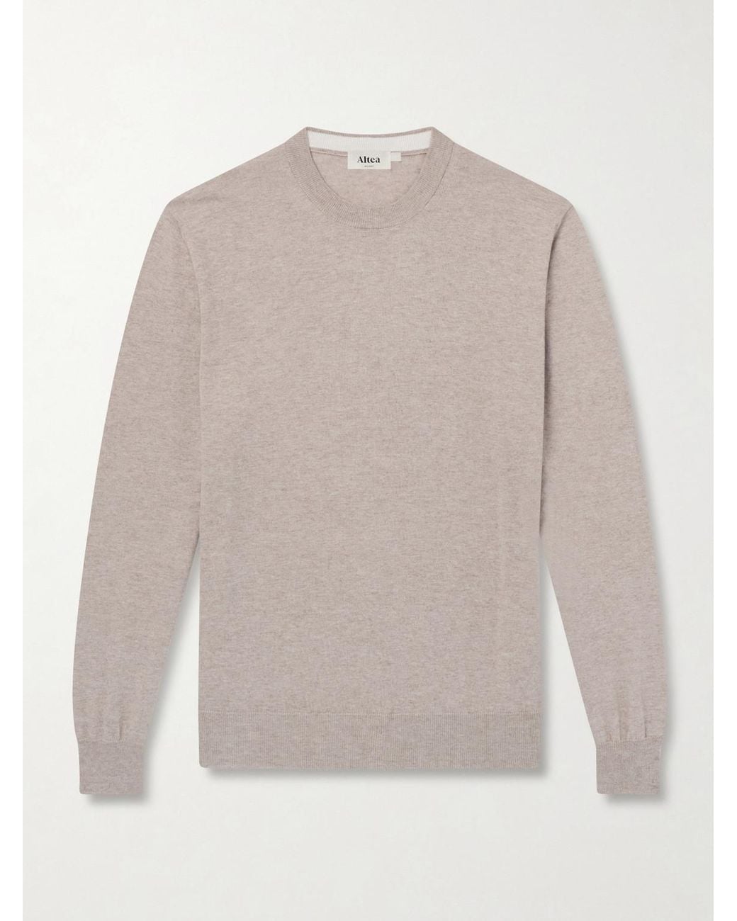 Altea White Cotton And Cashmere-blend Sweater for men
