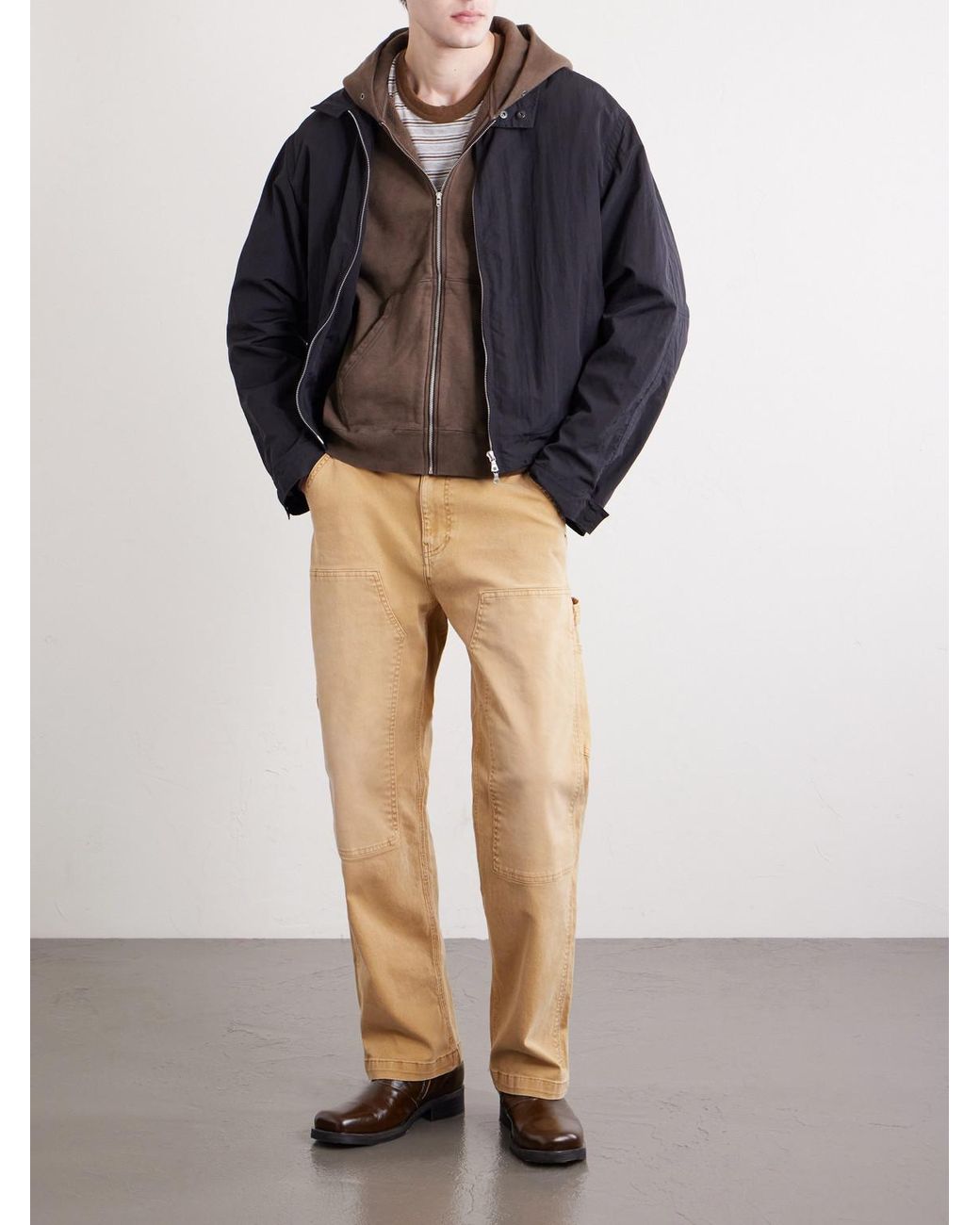 Visvim Brown Jumbo Cotton-jersey Zip-up Hoodie for men