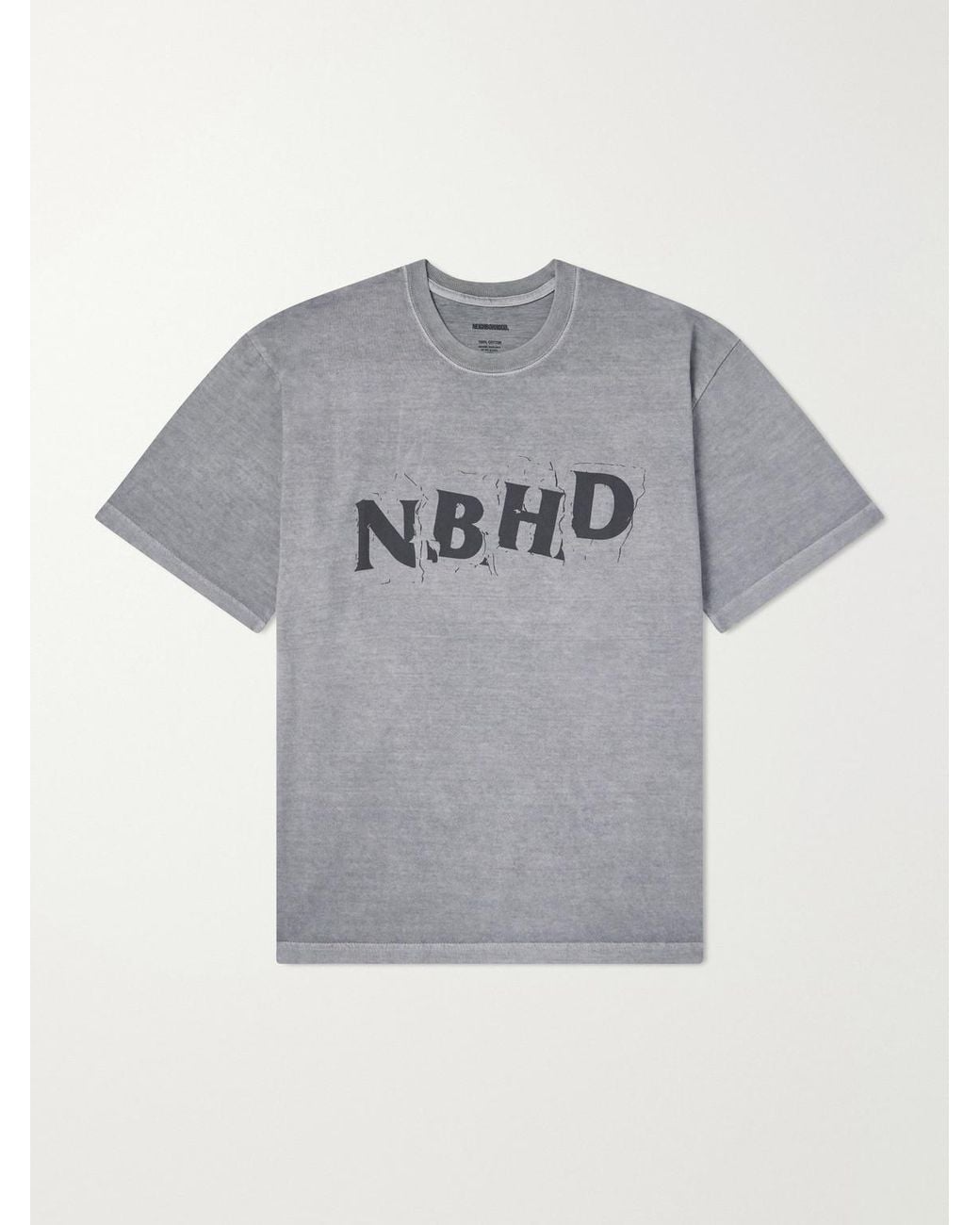 Neighborhood Gray Logo-Print Cotton-Jersey T-Shirt for men