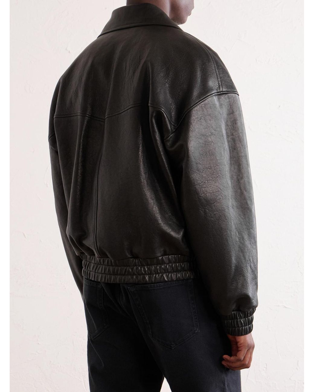 Saint Laurent Black Leather Jacket for men
