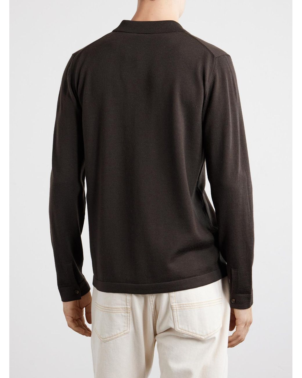 Slowear Black Zanone Knitted Virgin Wool Shirt for men