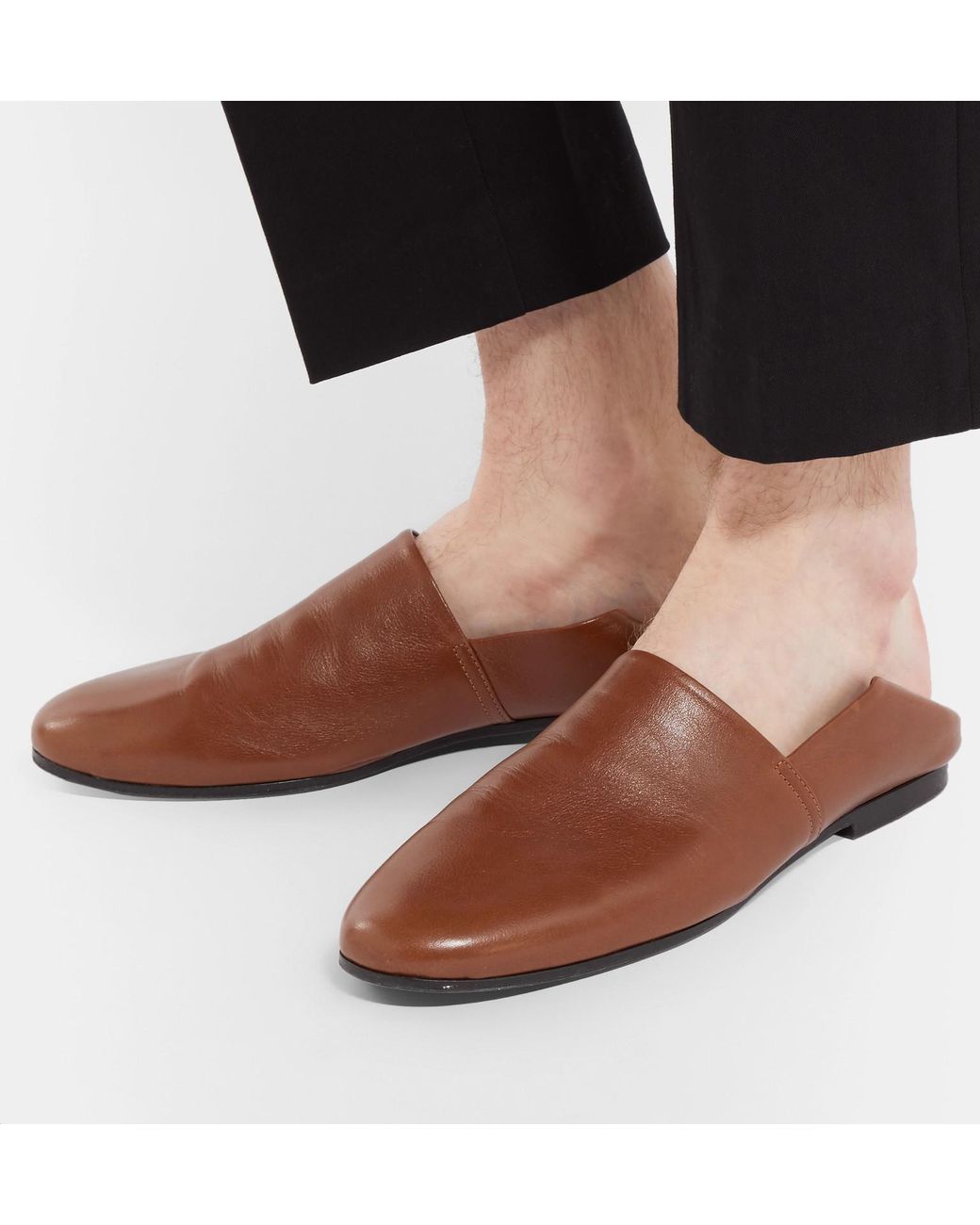 Sandro Collapsible-heel Leather Loafers in Brown for Men | Lyst