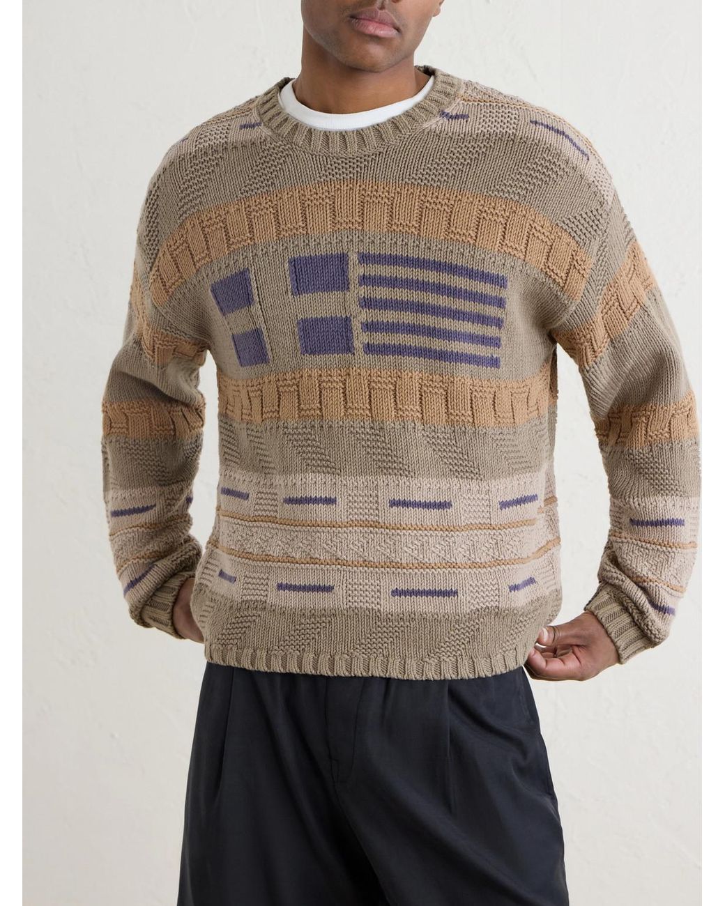 Aimé Leon Dore Natural Knitted Cotton Sweater for men