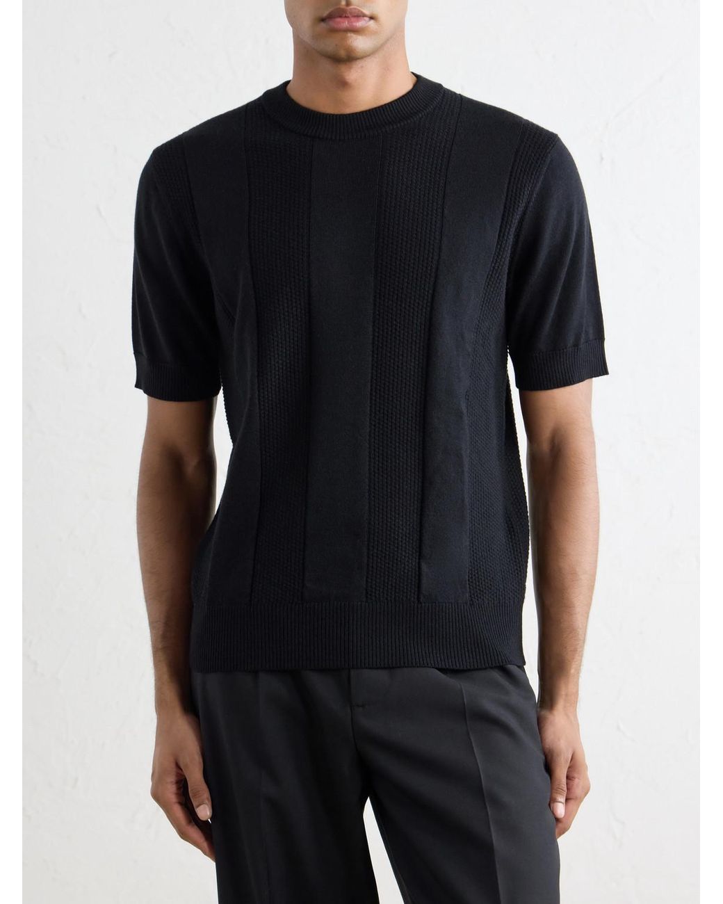 Altea Black Wool T-Shirt for men