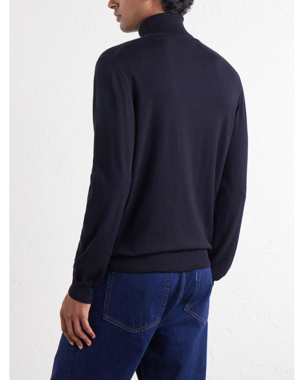 Slowear Blue Zanone Flexwool Rollneck Sweater for men
