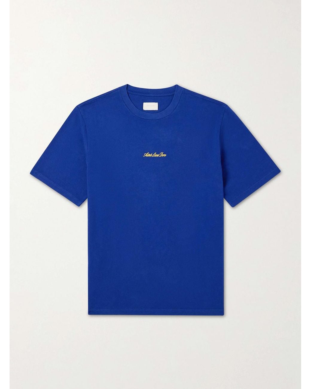 Aimé Leon Dore Blue Logo-Embroidered Cotton-Jersey T-Shirt for men