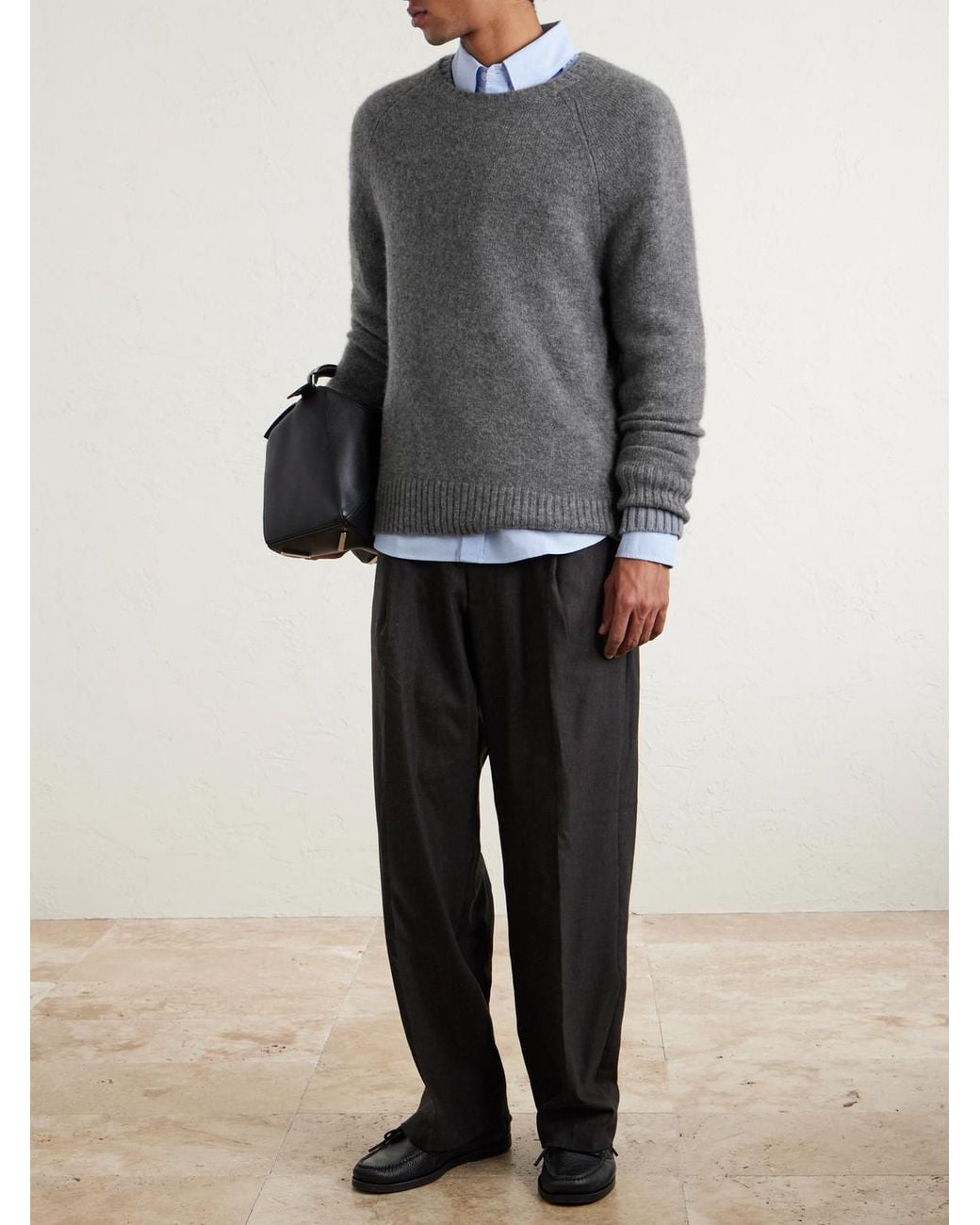 James Perse Gray Cashmere Sweater for men