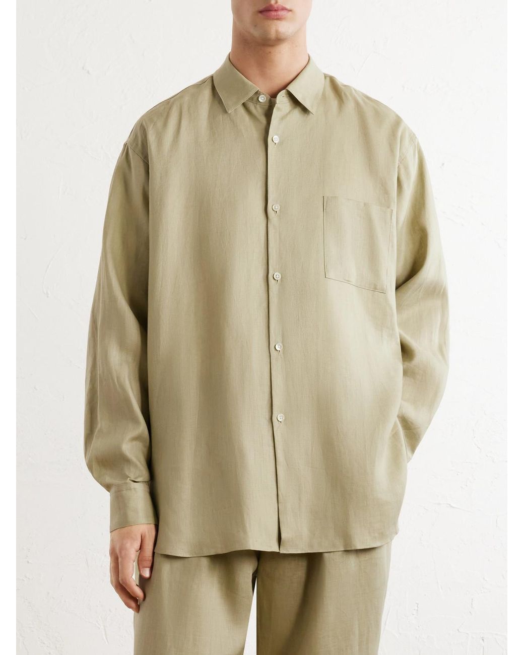 Ssstein Natural Linen Shirt for men