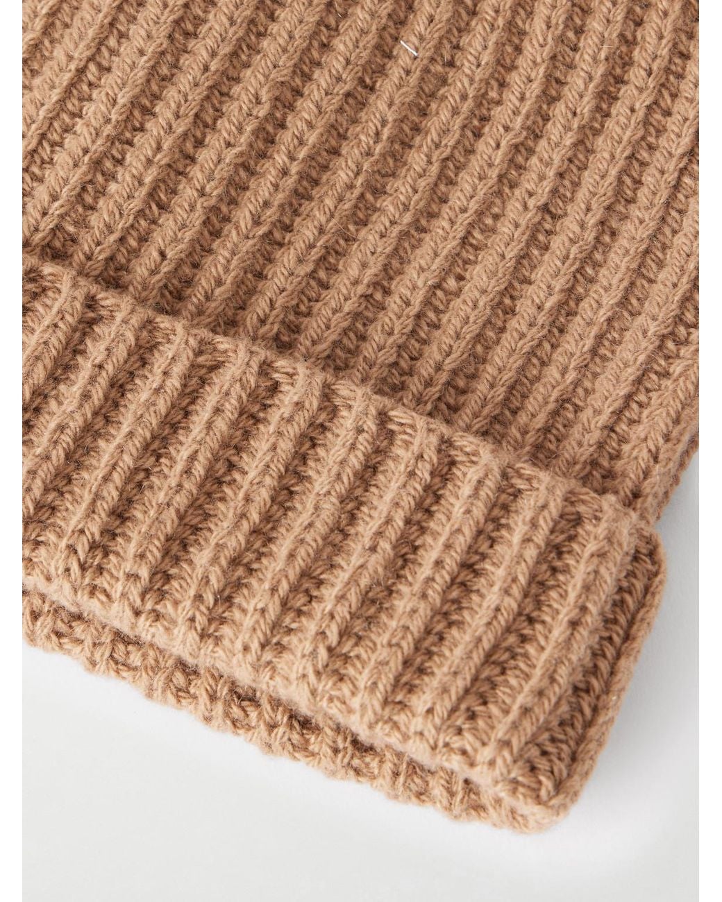 Piacenza 1733 Brown Ribbed Cashmere Beanie for men