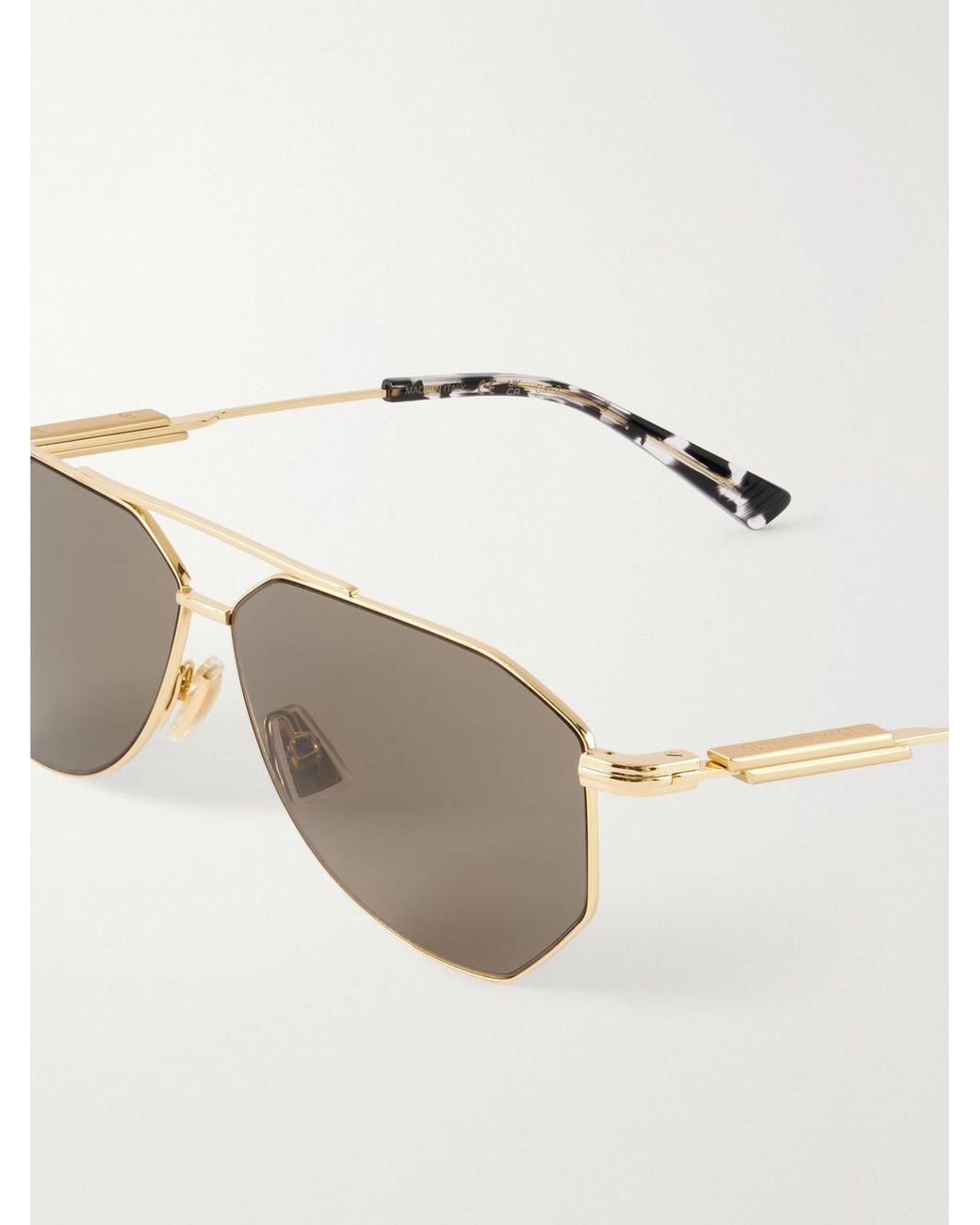 Bottega Veneta Natural Snap Ribbon Aviator-Style-Tone Sunglasses for men