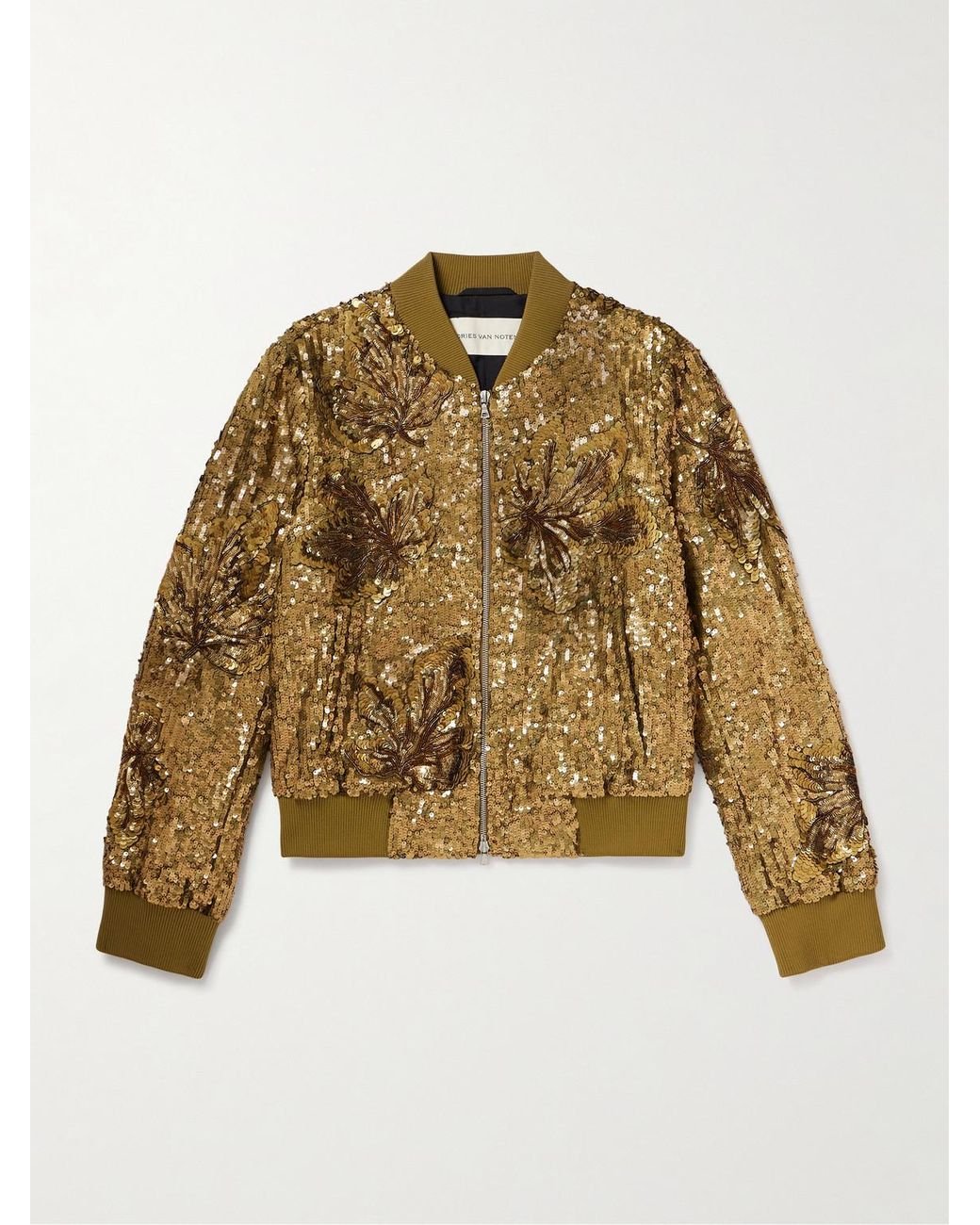 ジャケット・アウター Dries Van Noten 25ss Embellished bomber Brown Embellished Bomber Jacket by Dries Van Noten on Sale