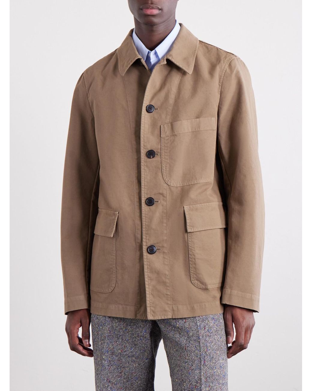 Dries Van Noten Natural Braxton Garment-Dyed Cotton Jacket for men
