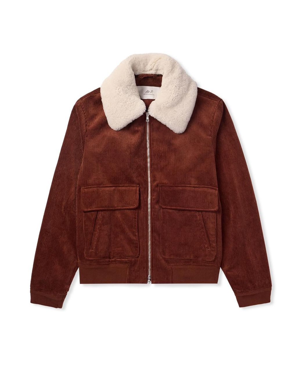 Red shearling silent corduroy jacket