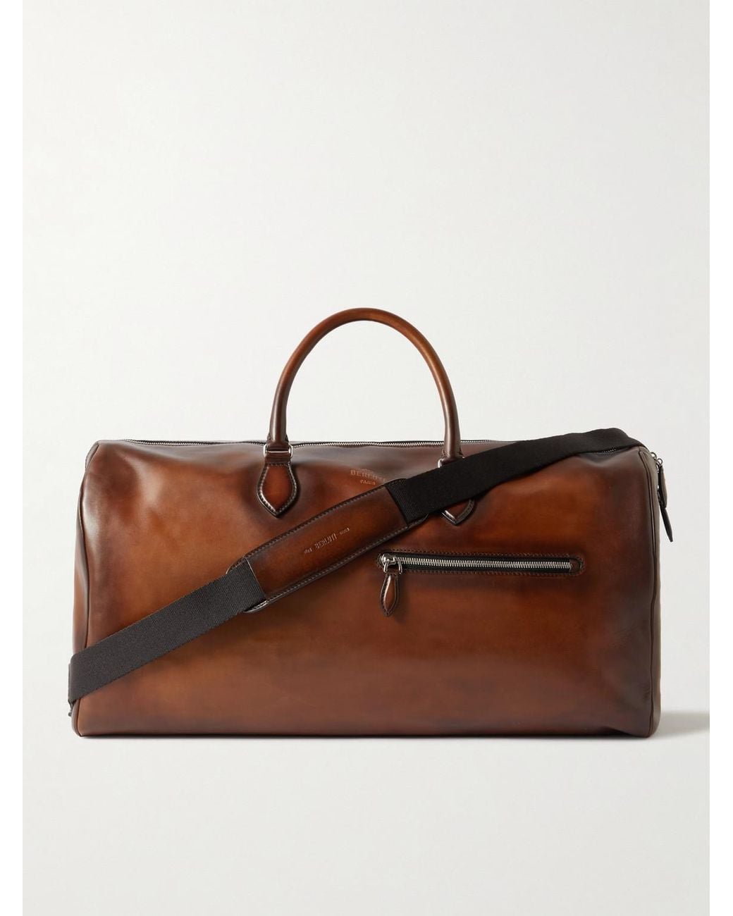 Berluti Brown Jour Off Scritto Venezia Leather Duffle Bag for men