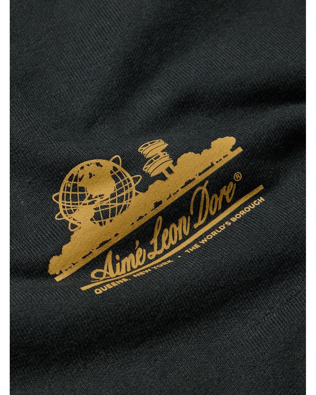 Aimé Leon Dore Black Unisphere Logo-Print Cotton-Jersey Sweatshirt for men