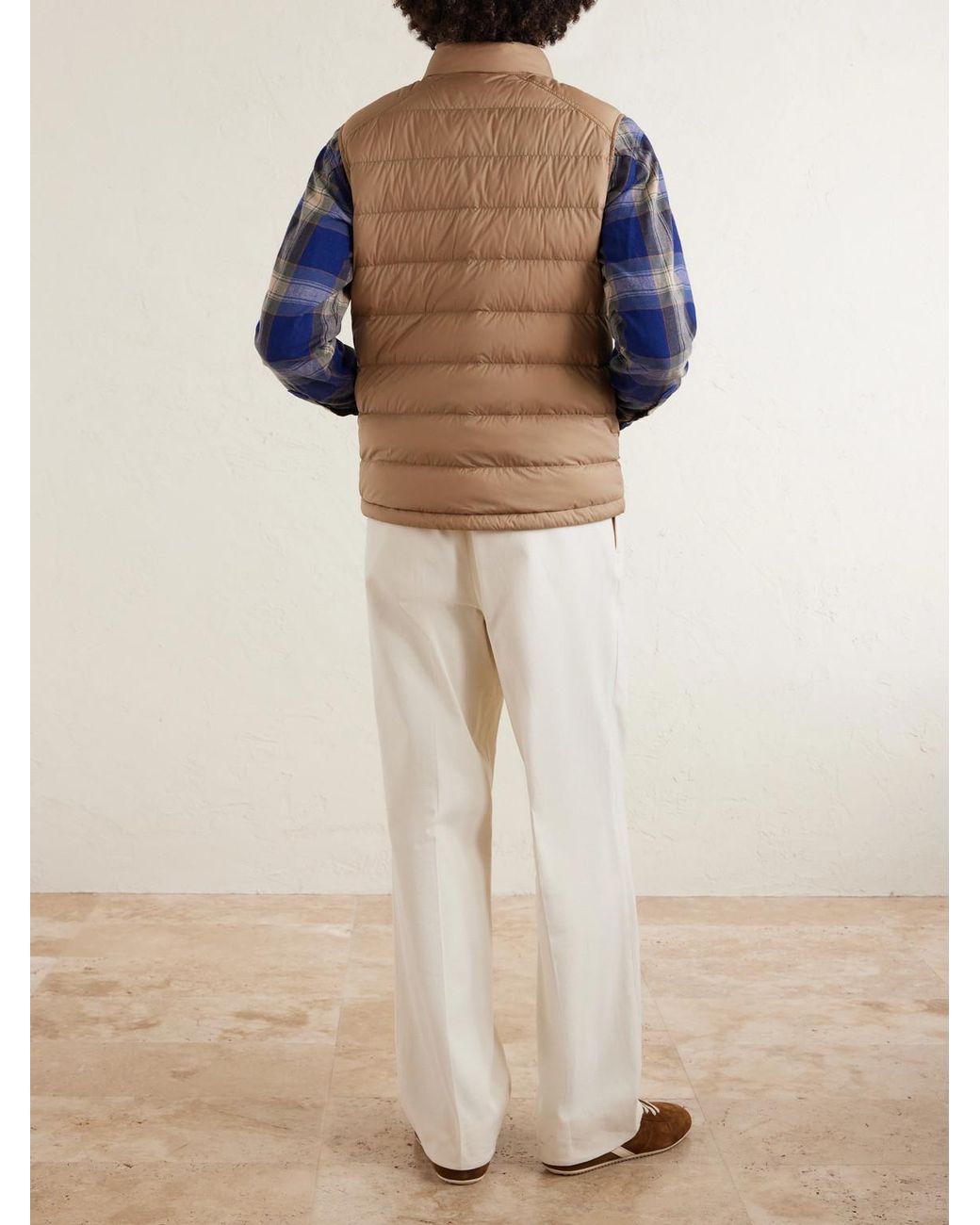 Moncler Natural Barthe Logo-Appliquéd Quilted Nylon Down Gilet for men