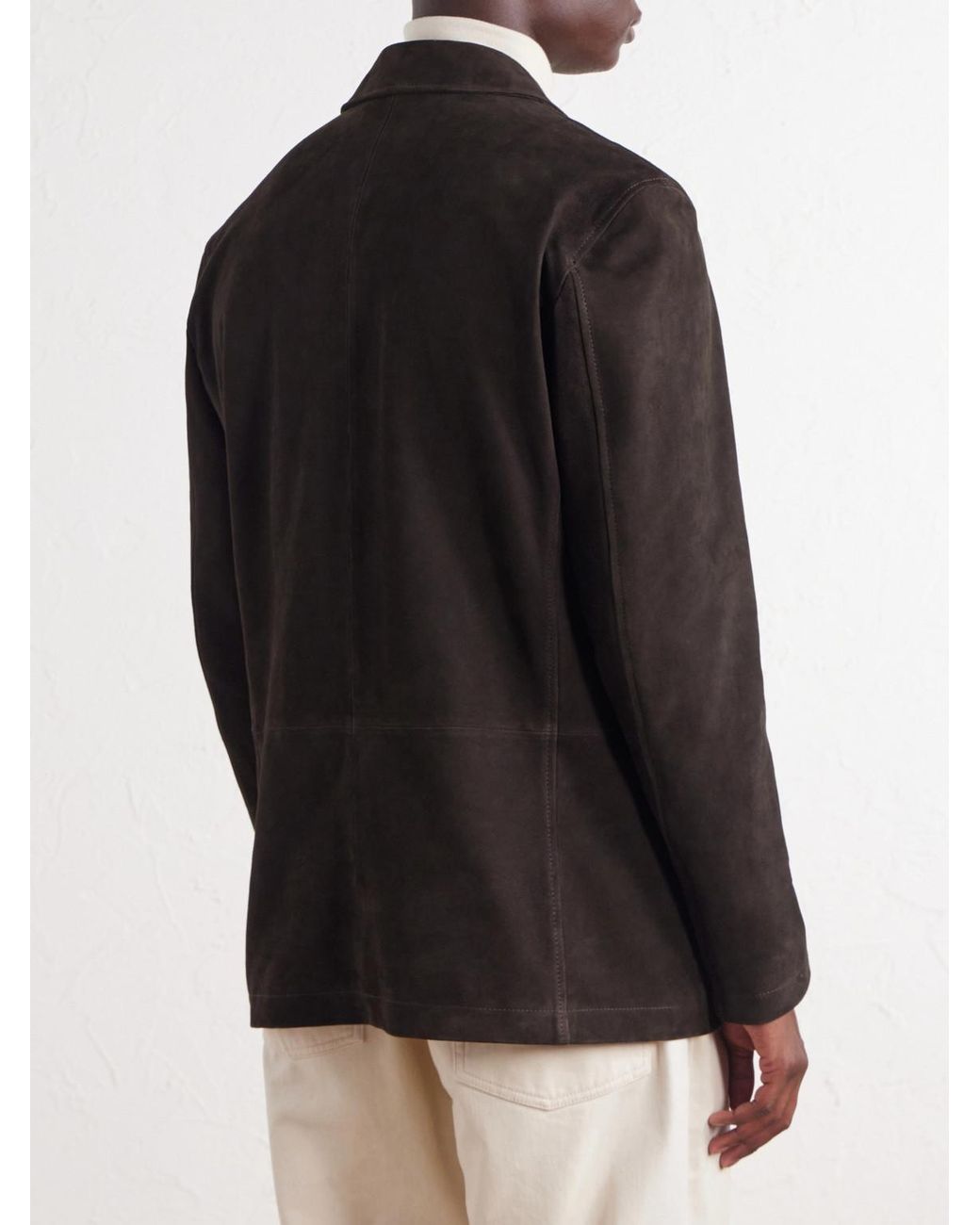 Mr P. Black Suede Suit Jacket for men