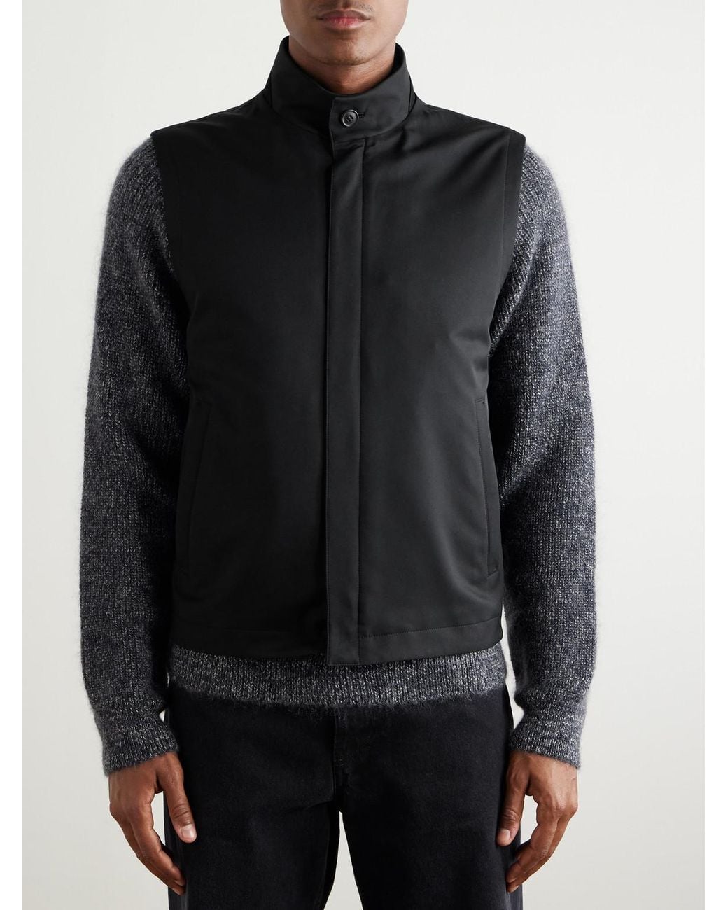 Zegna Black Slim-Fit Shell Gilet for men