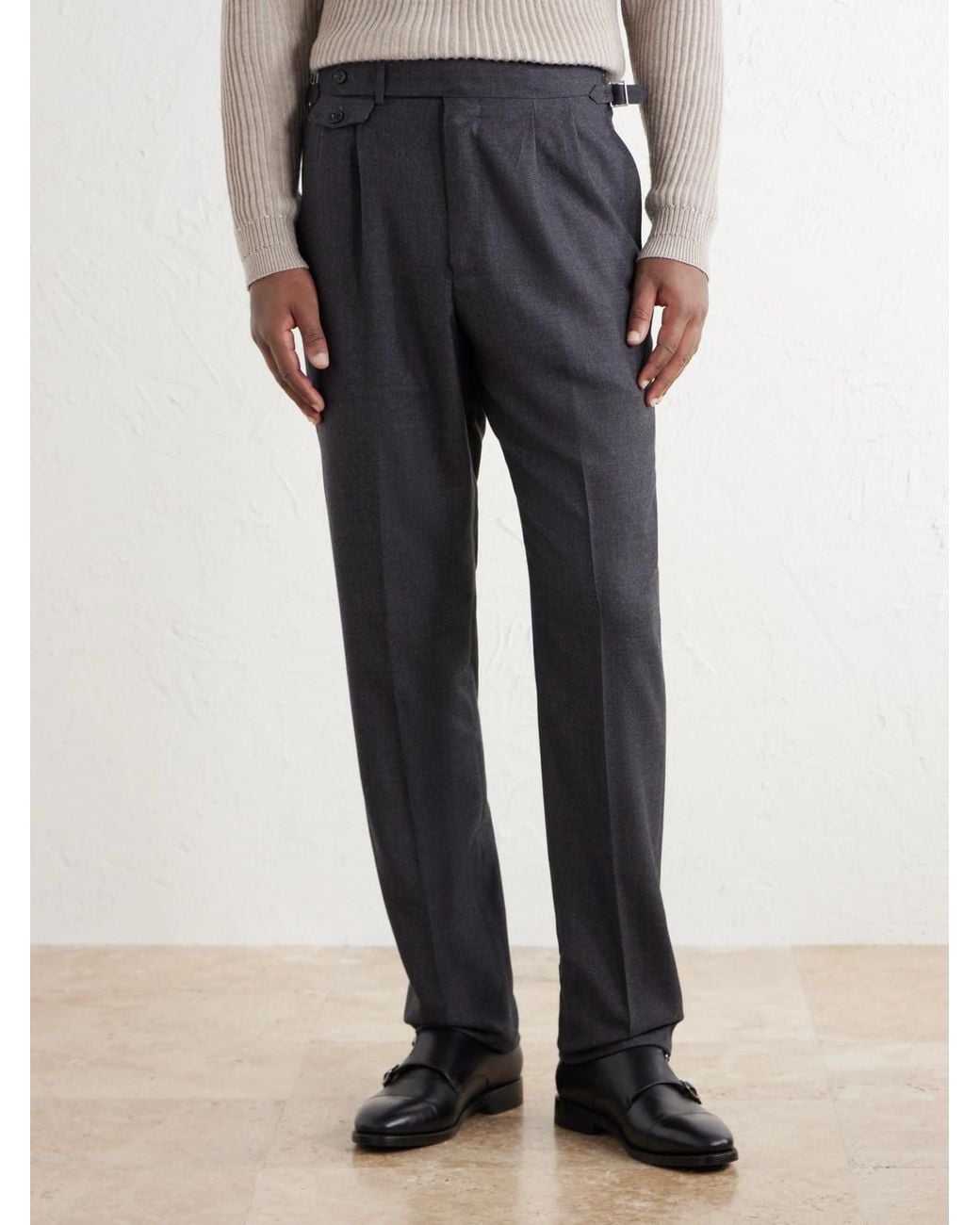 Dunhill Blue Straight-Leg Wool And Cashmere-Blend Suit Trousers for men