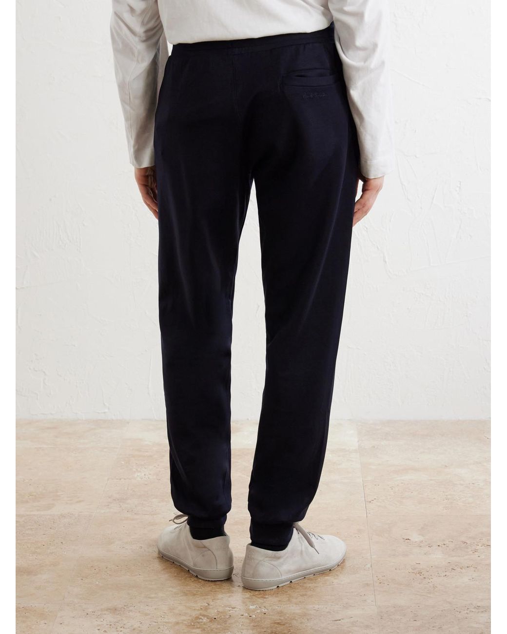 Paul Smith Blue Tapered Lyocell-blend Jersey Sweatpants for men