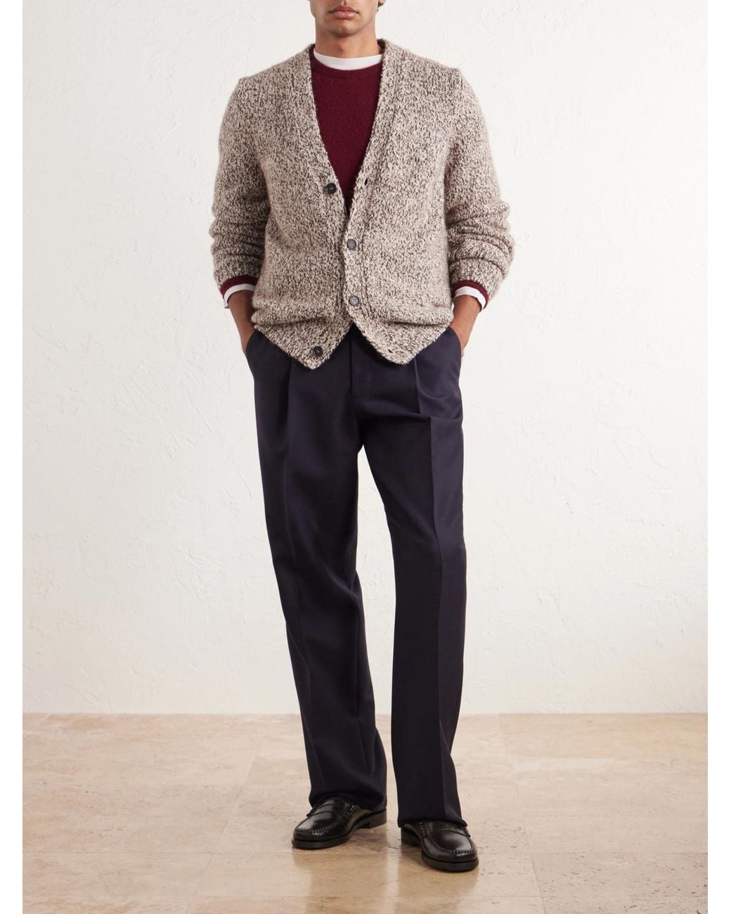 Massimo Alba Brown Linus Wool-Blend Cardigan for men