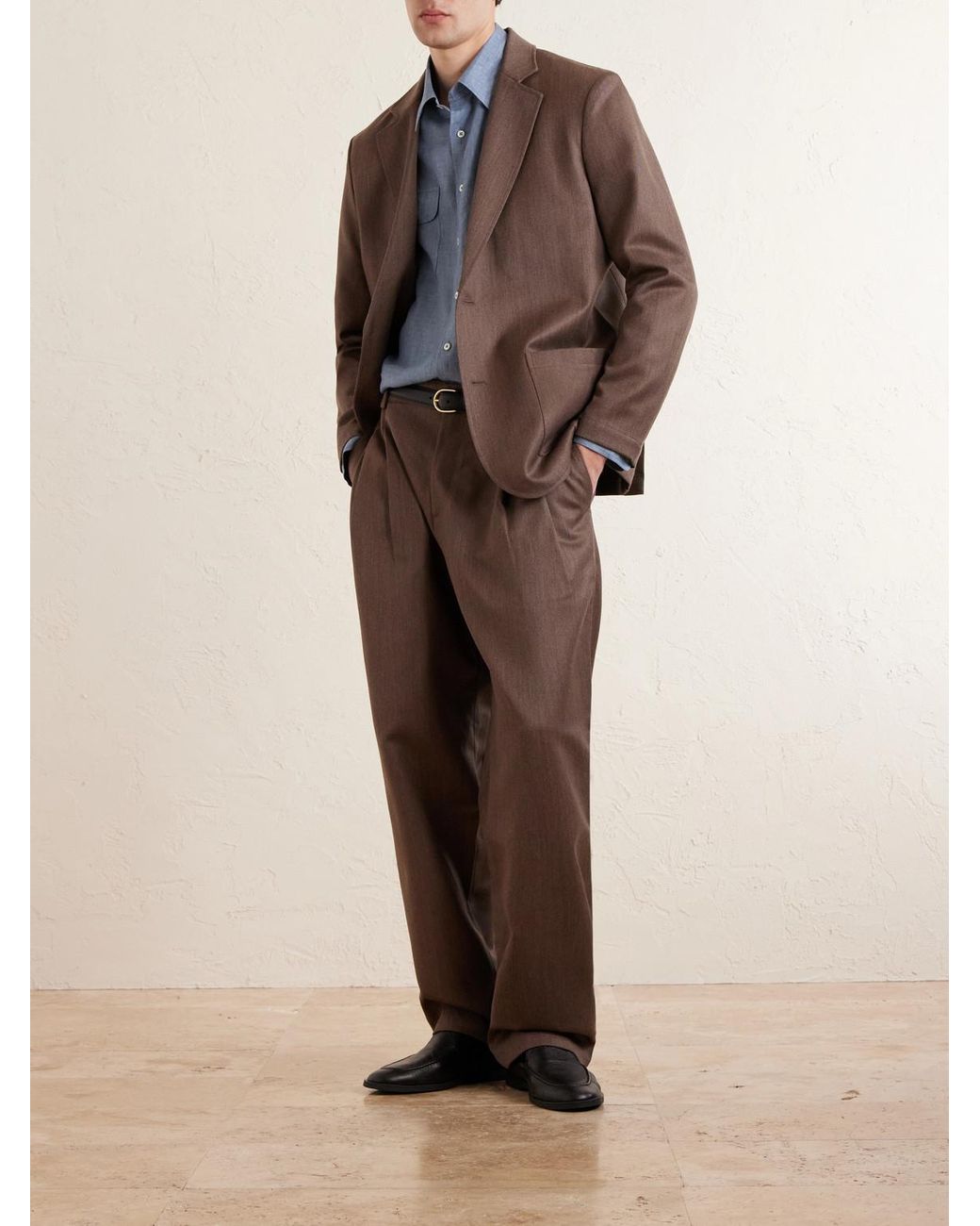 De Bonne Facture Brown Writers Wool And Cotton-Blend Suit Jacket for men