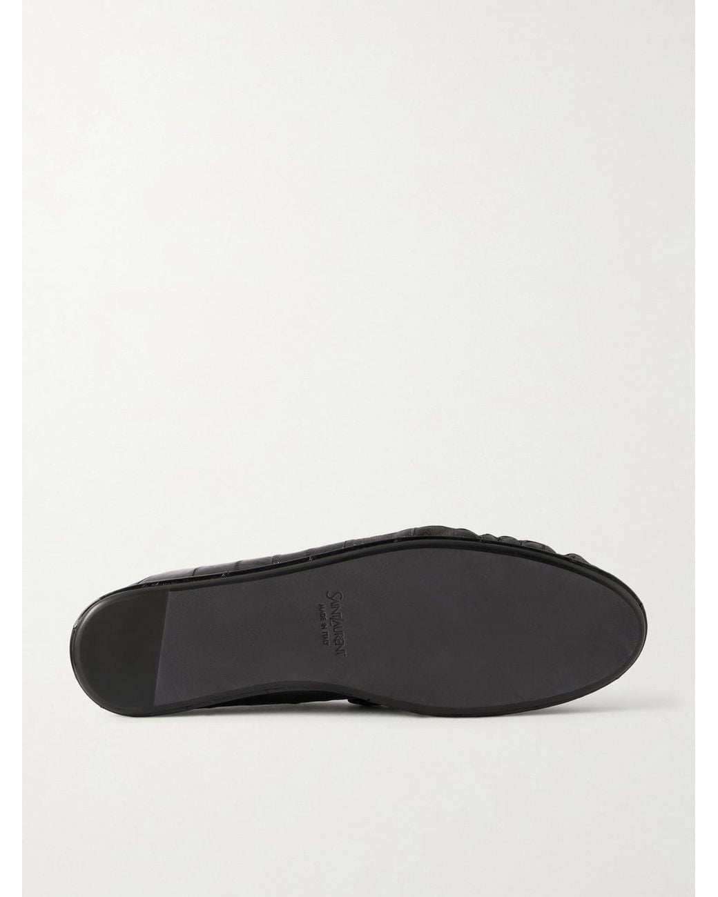 Saint Laurent Black Le Loafer Collapsible-heel Logo-embellished Eel Loafers Loafers for men