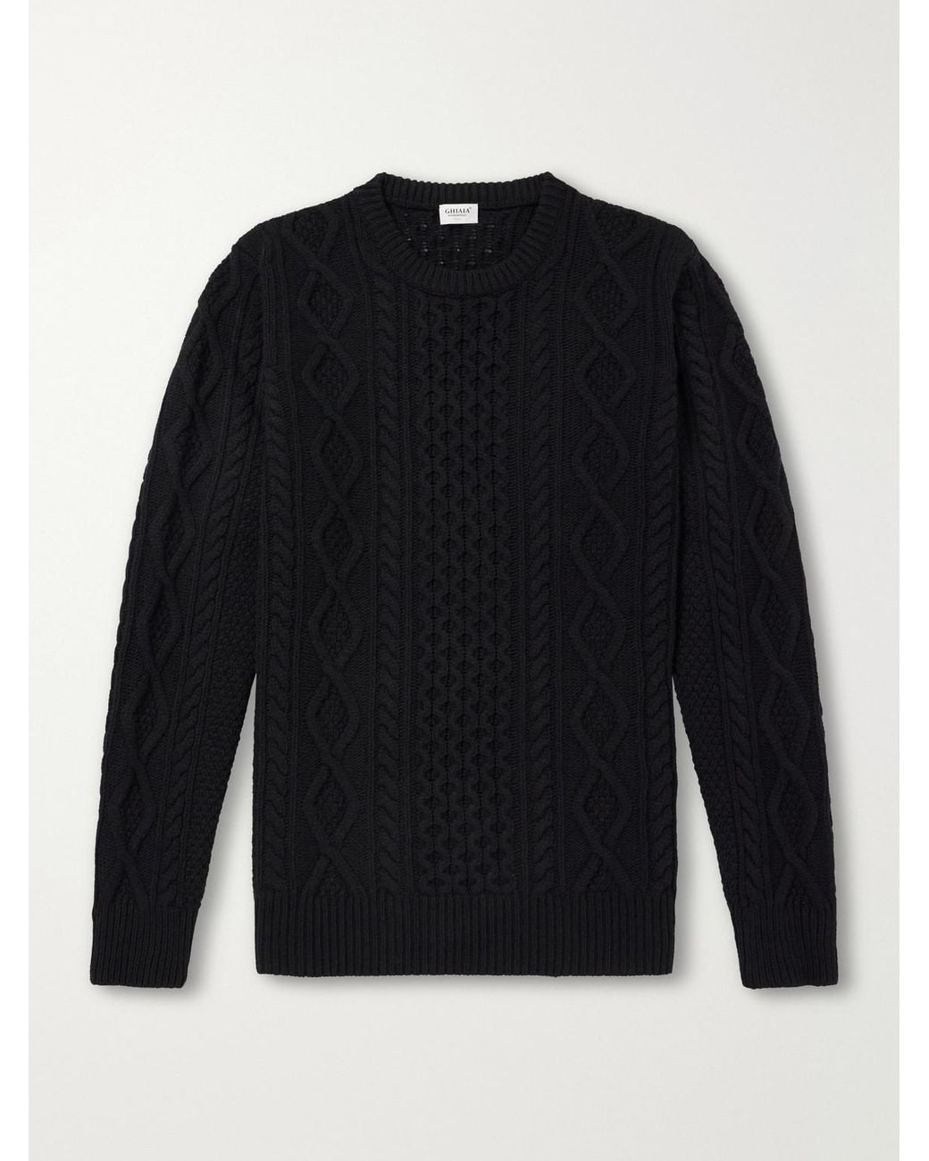 Ghiaia Blue Pescatore Cable-Knit Wool Sweater for men