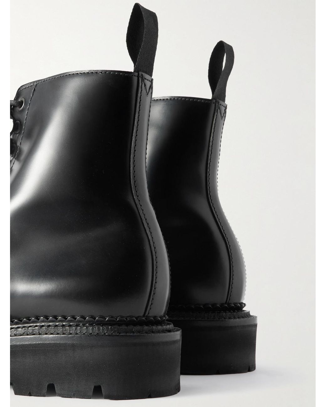 Jude Glossed-Leather Boots di GRENSON in Black da Uomo