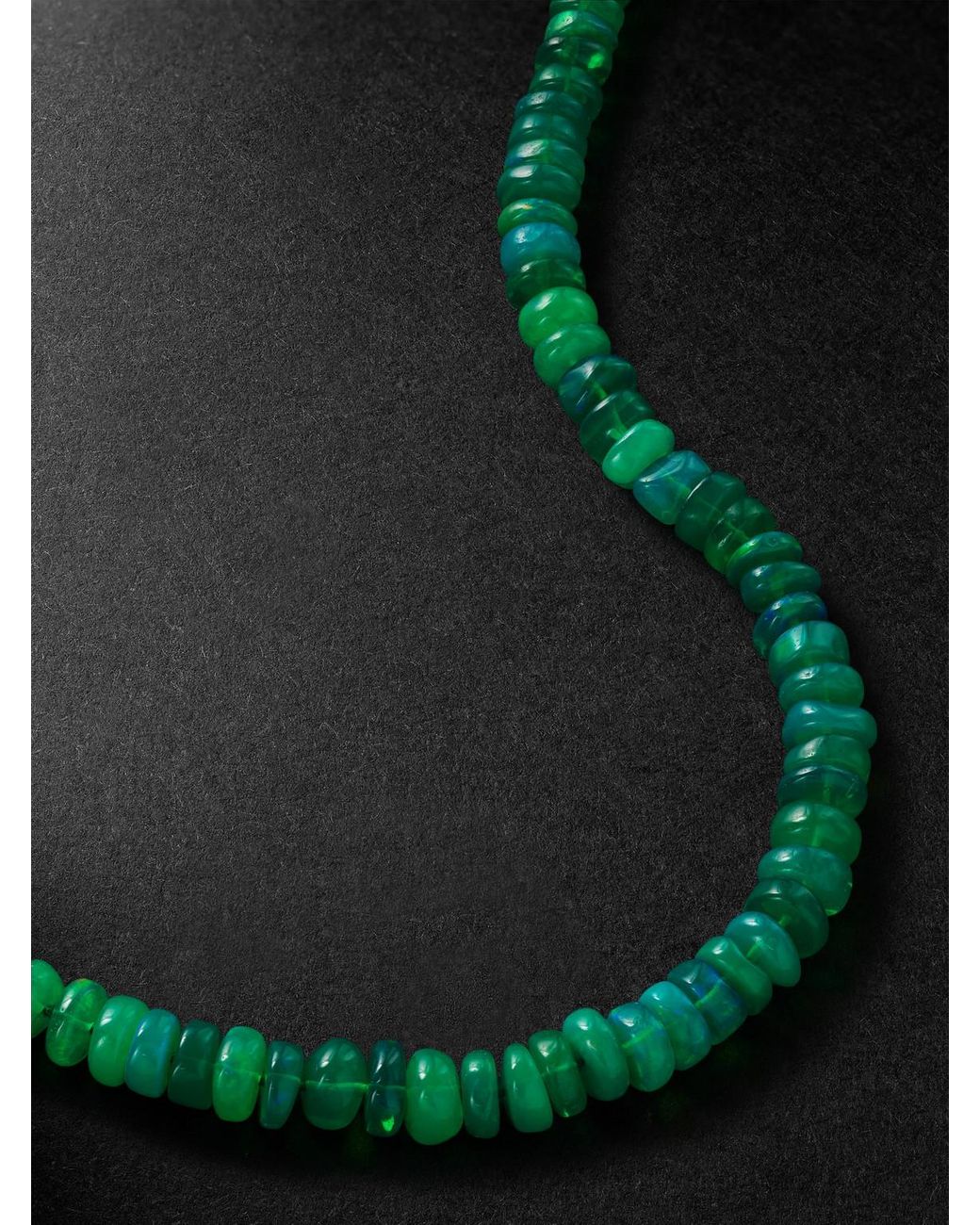 JIA JIA Green Jumbo Gold Opal Beaded Necklace for men