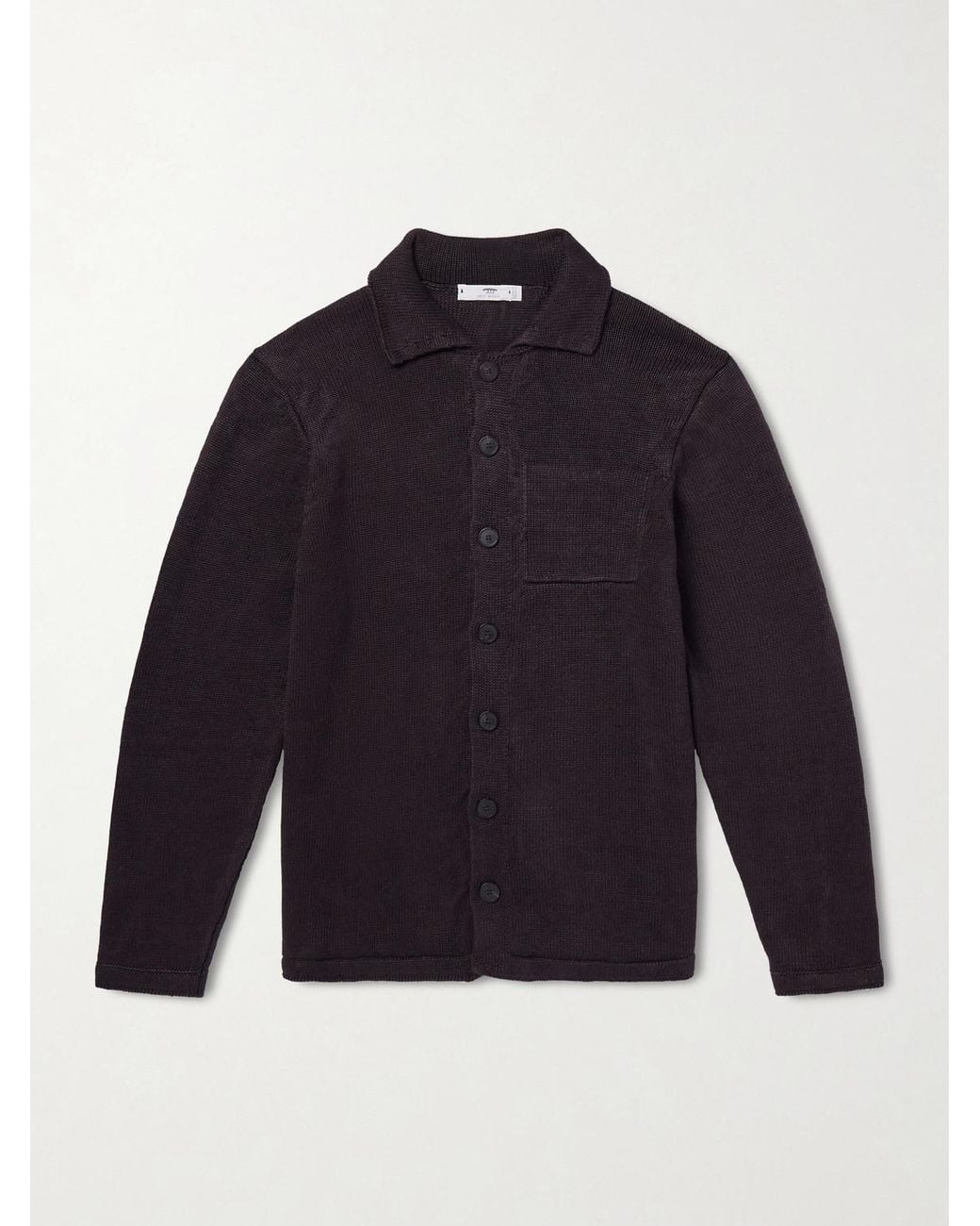 Inis Meáin Blue Linen Cardigan for men
