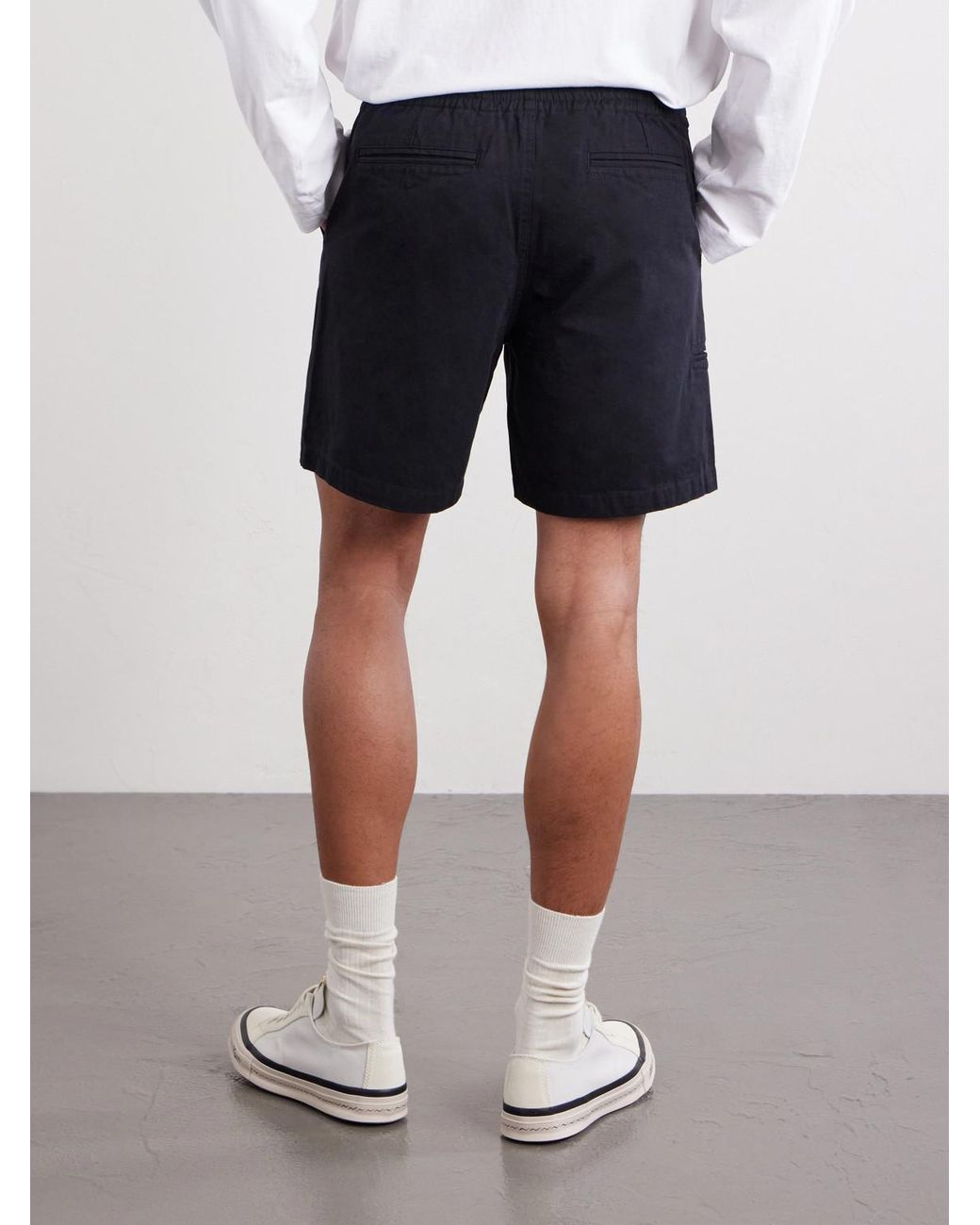 FRIZMWORKS Black Straight-Leg Cotton-Twill Shorts for men