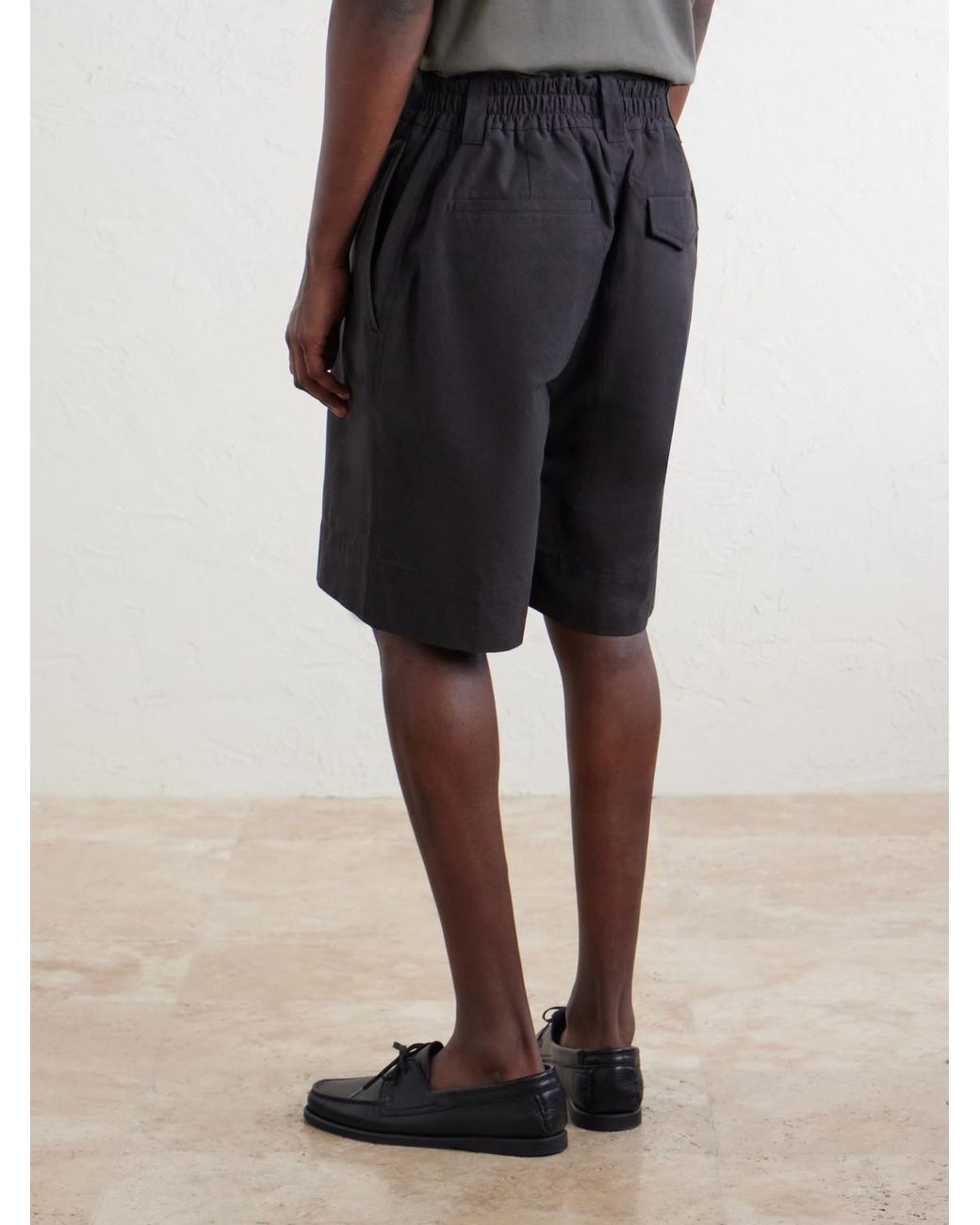 Margaret Howell Blue Straight-Leg Cotton Shorts for men