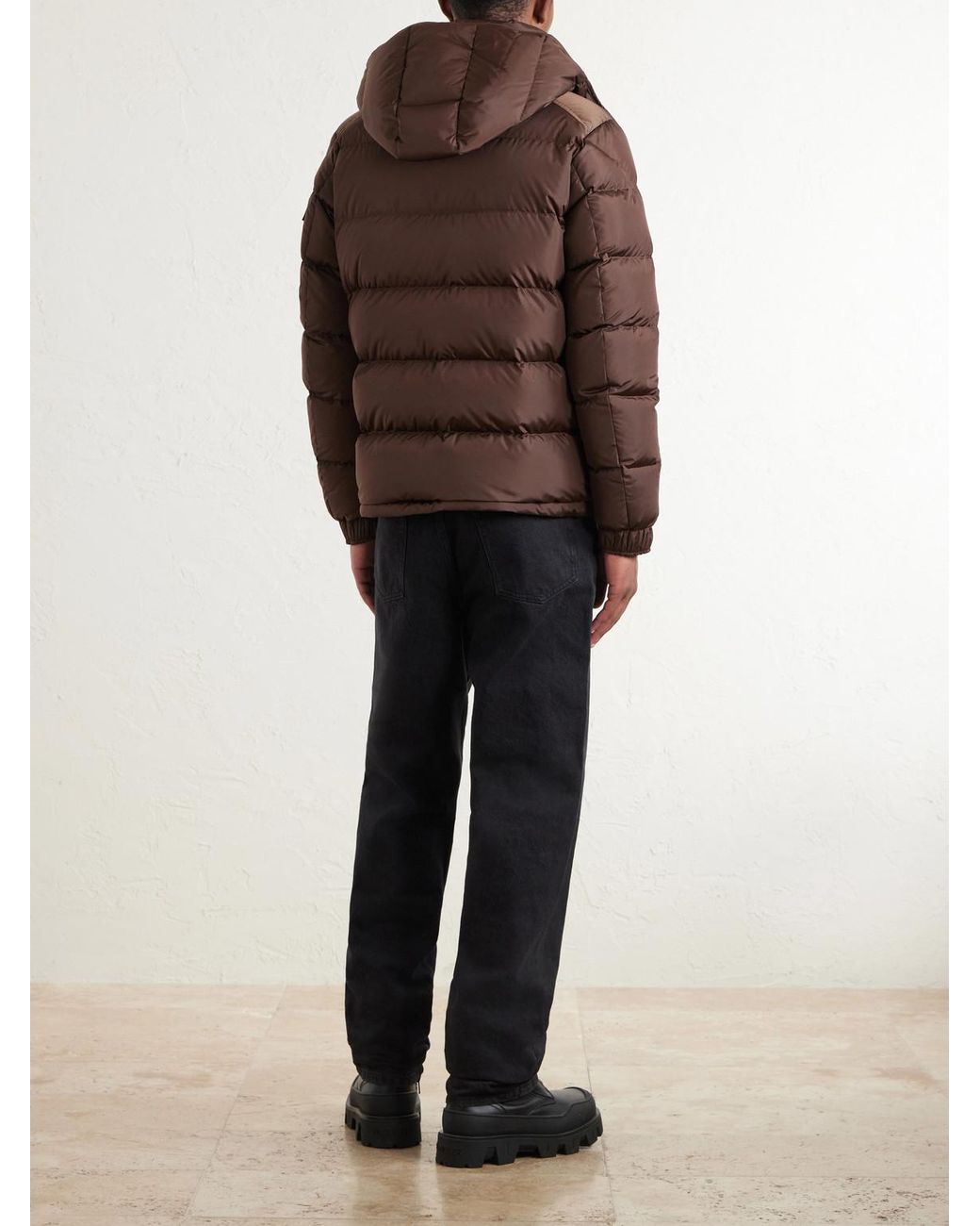 Moncler Brown Maya Quilted Shell Down Jacket for men