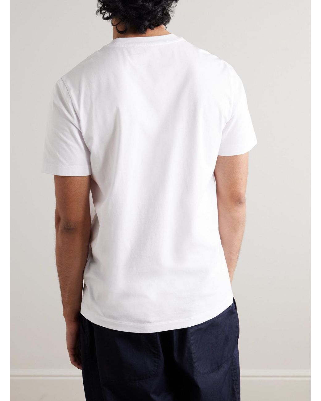 Moncler White Three-Pack Logo-Appliquéd Cotton-Jersey T-Shirts for men
