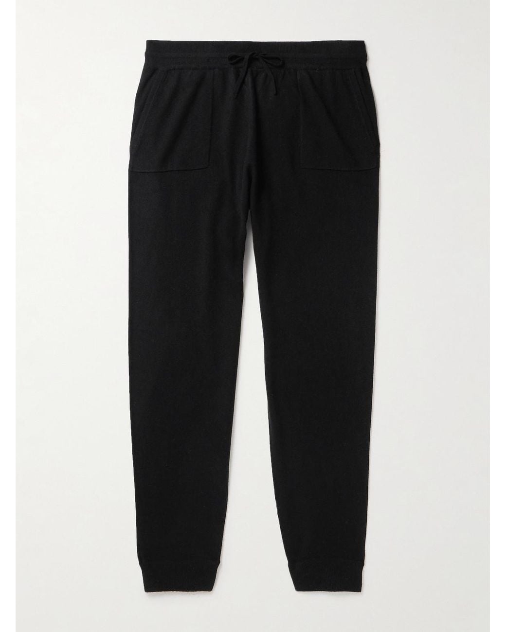 Mr P. Black Tapered Wool And Cashmere-Blend Sweatpants for men