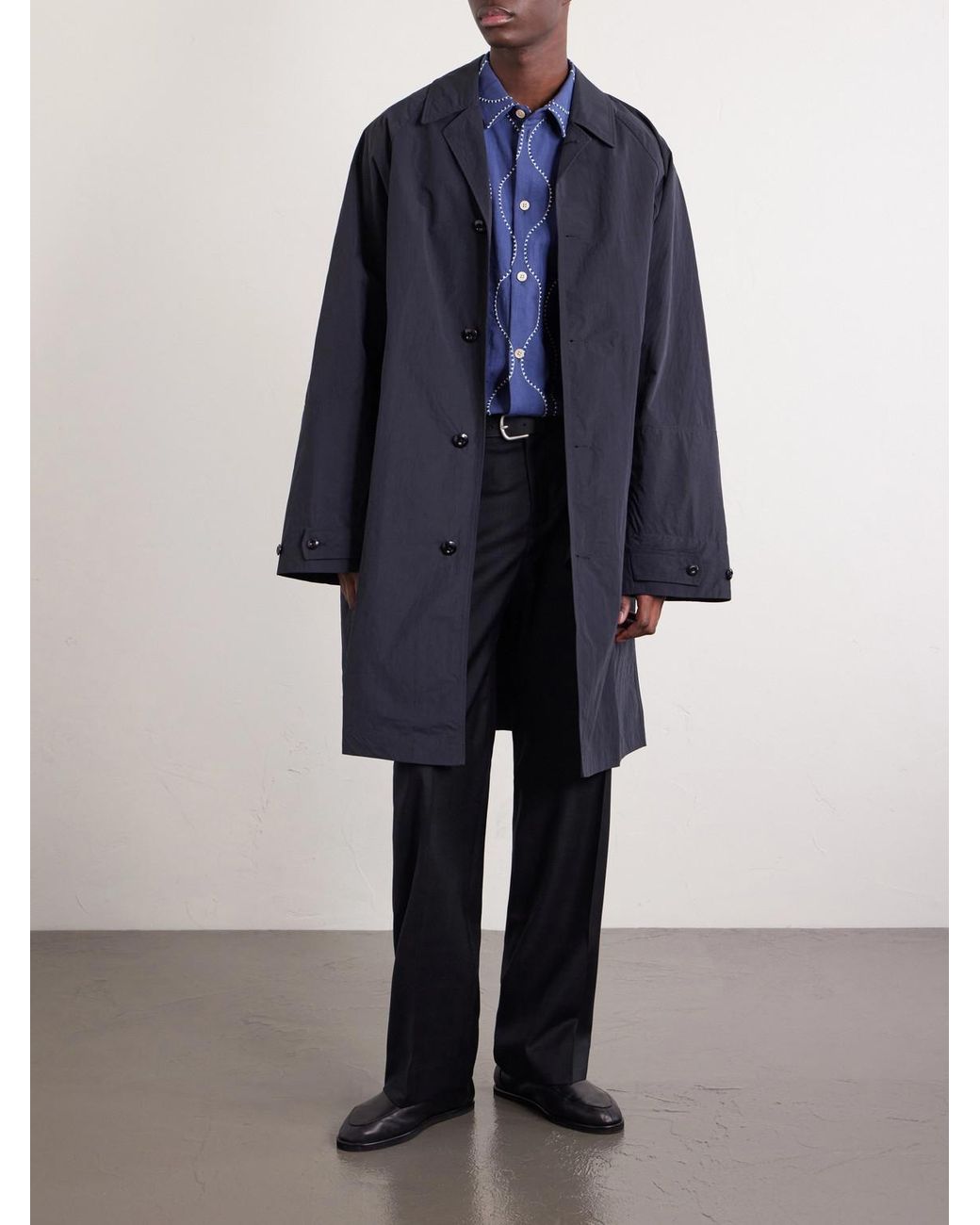 A Kind Of Guise Blue Serrara Mac Recycled Taffeta Coat for men