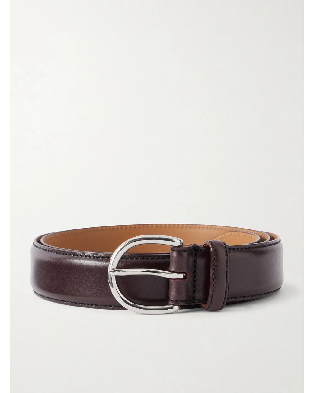 Morjas Brown 3Cm Leather Belt for men