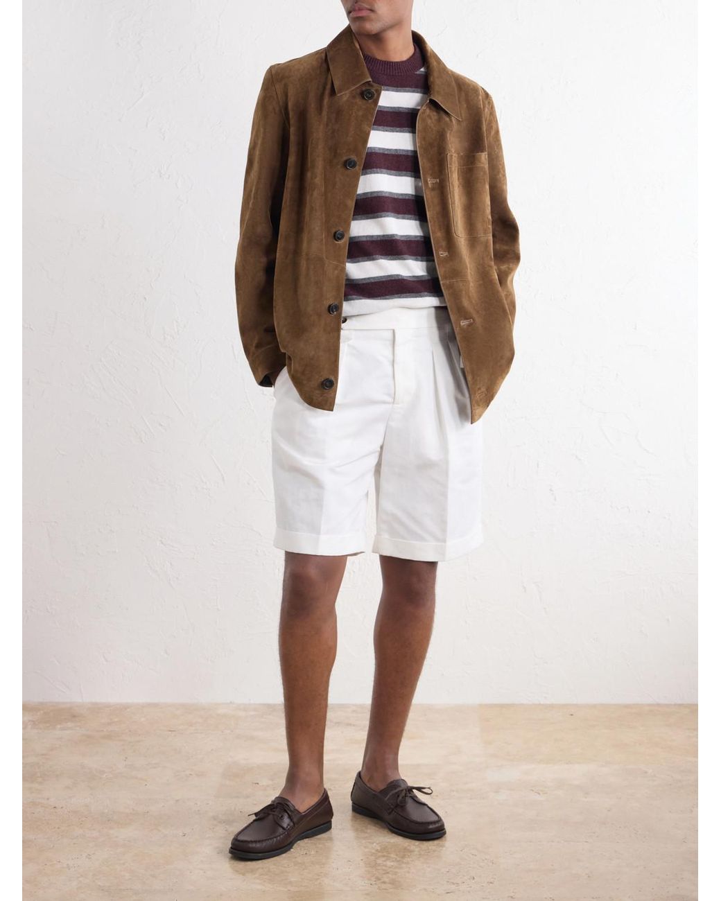Eleventy Brown Striped Cashmere Sweater for men