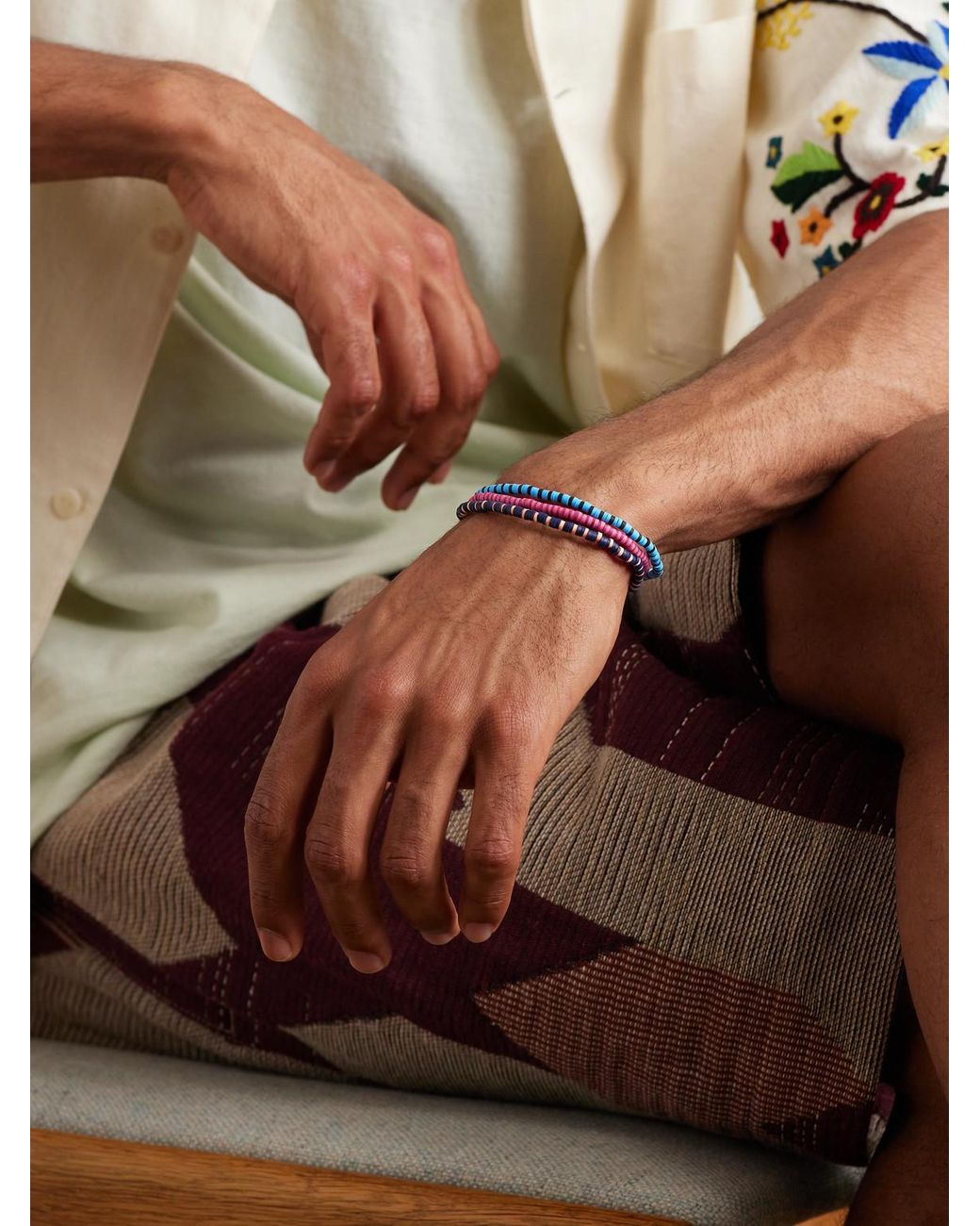 Roxanne Assoulin Set aus drei Armbändern mit emaillierten Zierperlen und  goldfarbenen Details in Blau für Herren | Lyst DE