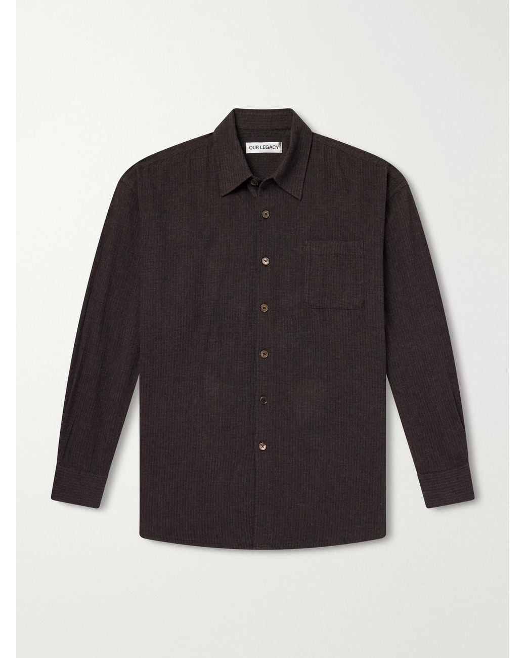 Our Legacy Black Borrowed Checked Woven Shirt for men