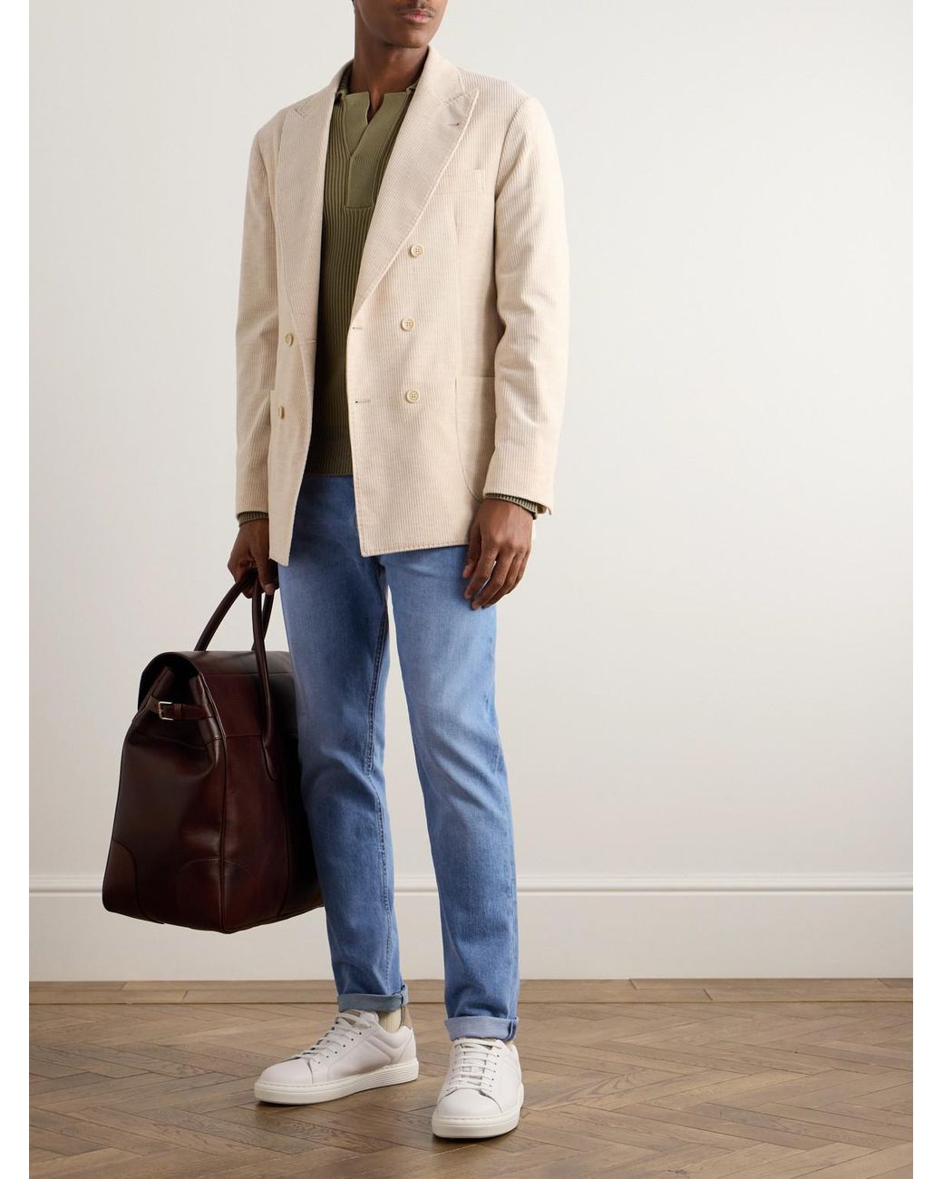 Brunello Cucinelli Blue Iconic Slim-Fit Stretch Jeans for men