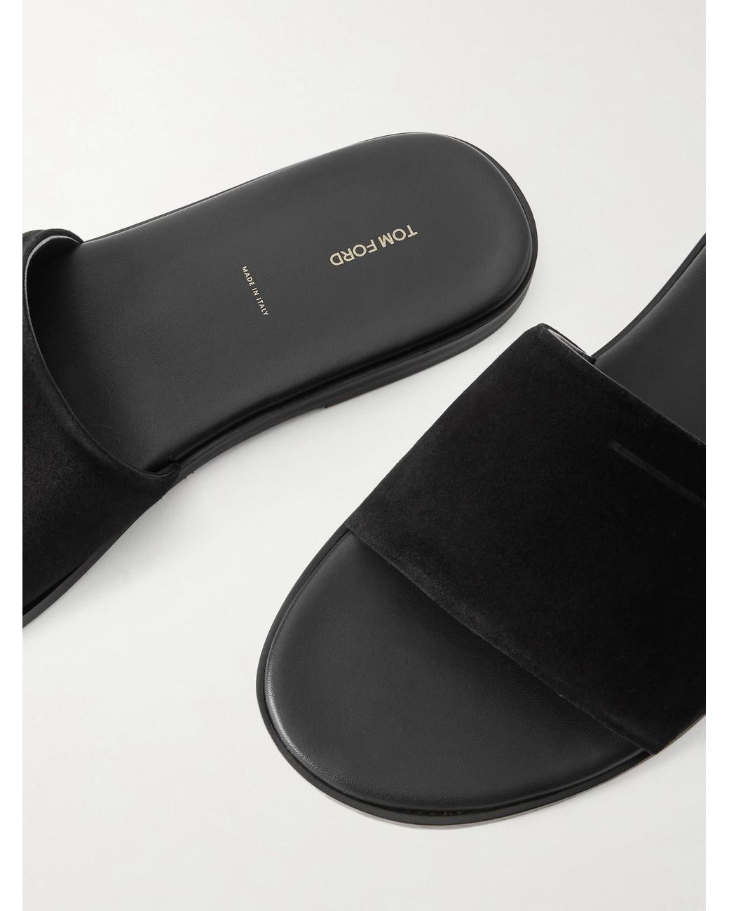 Tom Ford White Kai Suede Slides for men