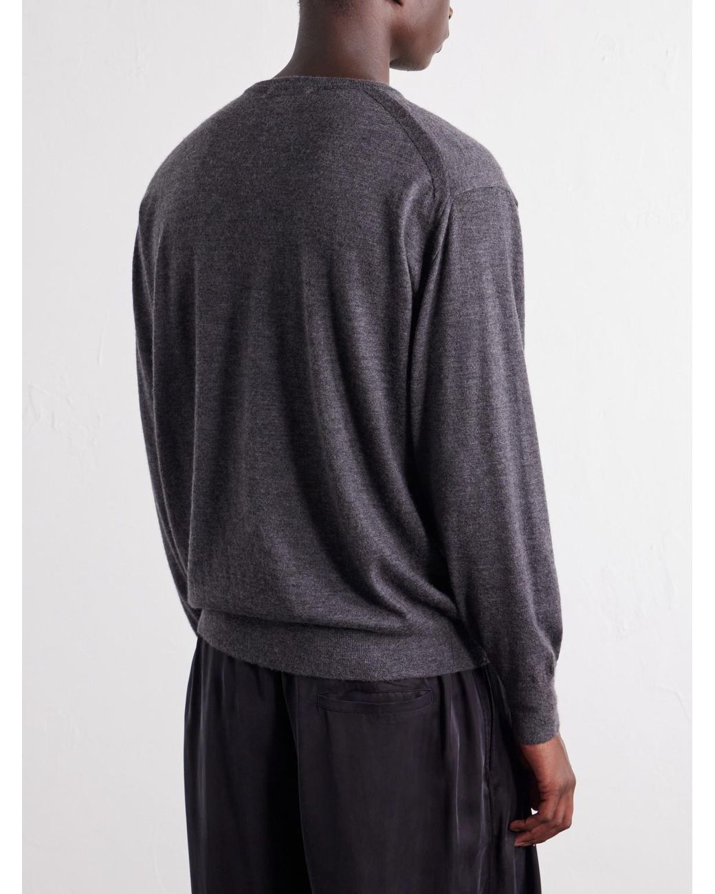 Auralee Blue Cashmere Sweater for men