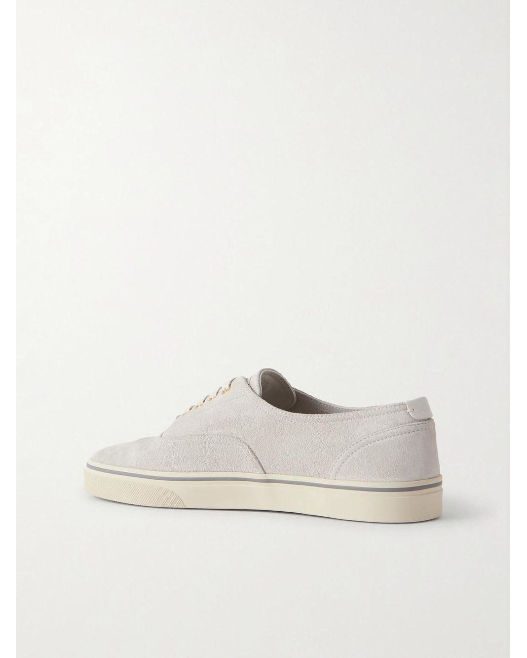 Brunello Cucinelli White Suede Sneakers for men