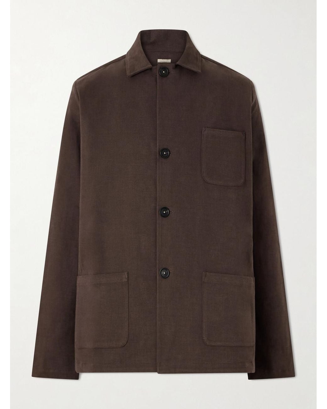 Massimo Alba Brown Florida Cotton-Blend Moleskin Overshirt for men